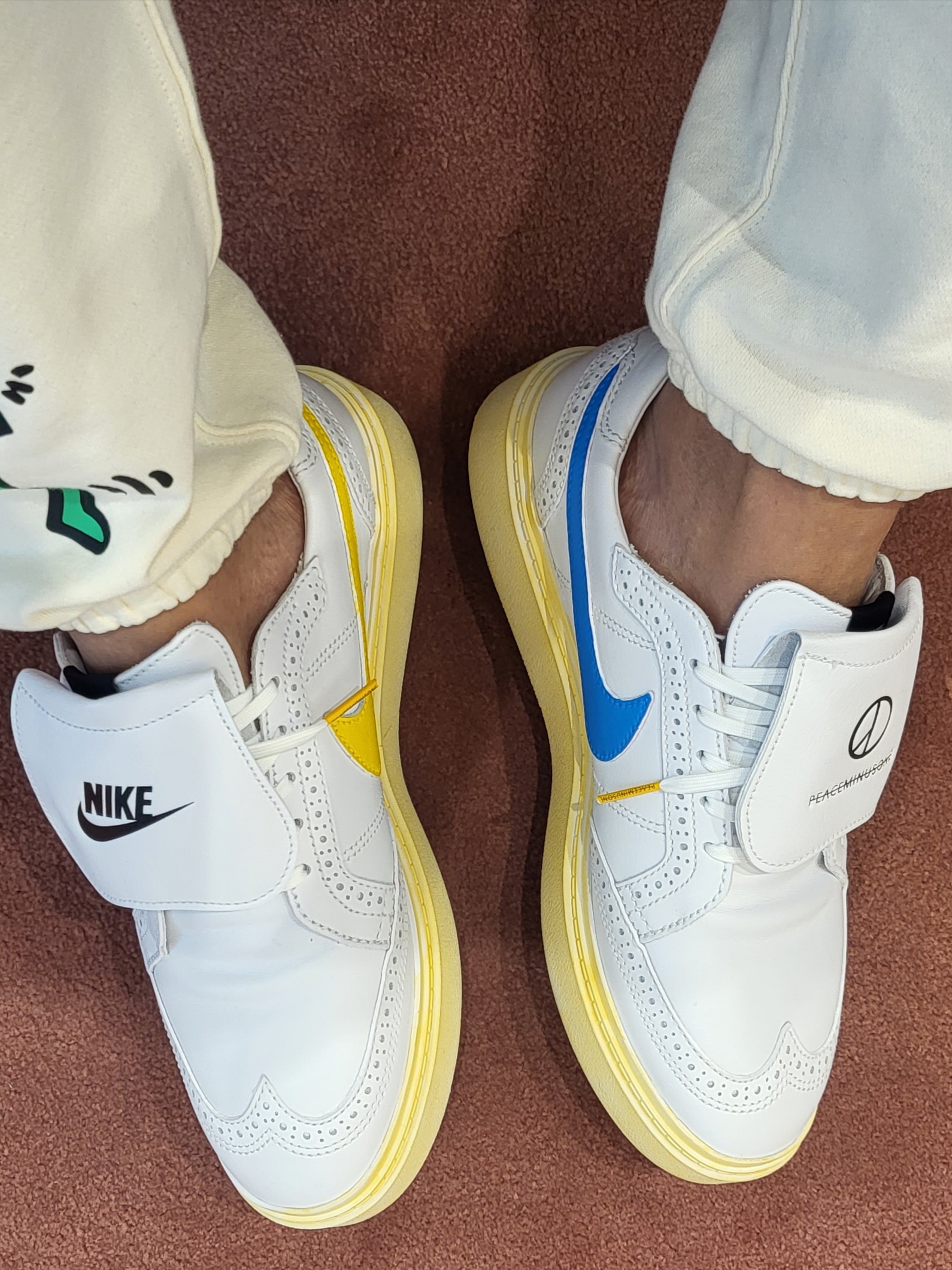 Nike x Peaceminusone Kwondo1 White, Essentials x New Era Sized Cap Orange 착용 스타일 - 2