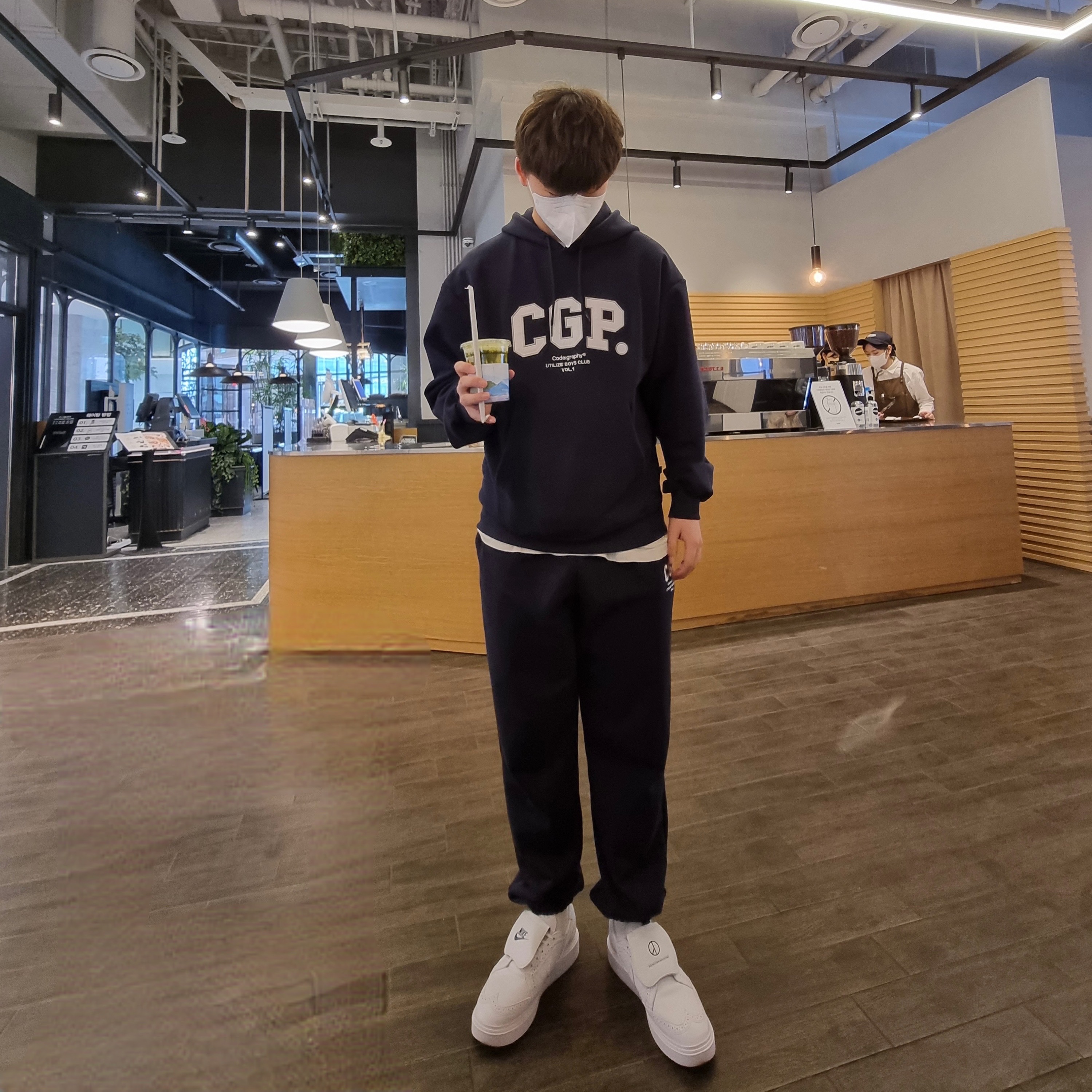 Nike x Peaceminusone Kwondo1 White 착용 스타일 - 2