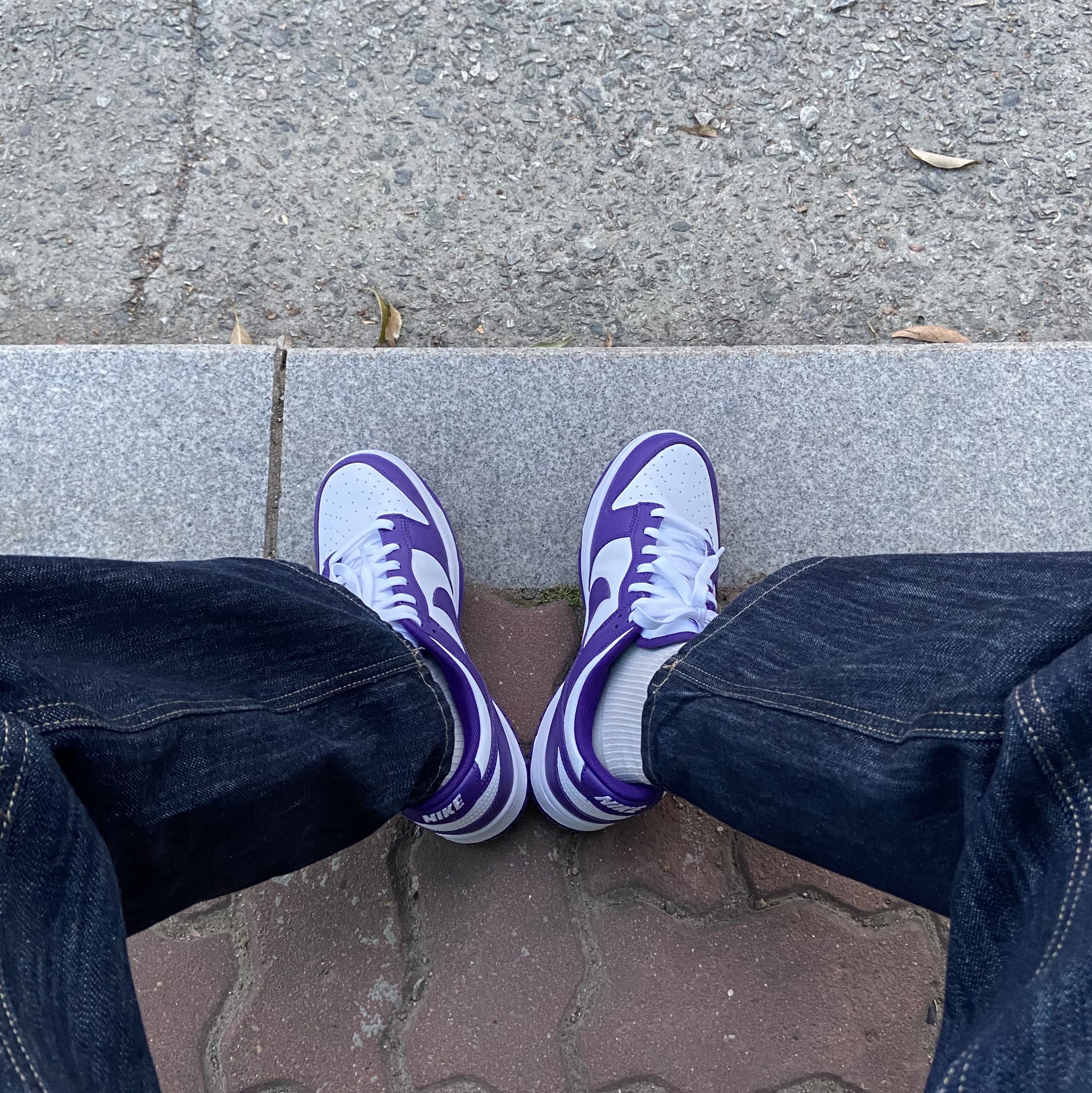 Nike Dunk Low Retro Championship Court Purple 착용 스타일