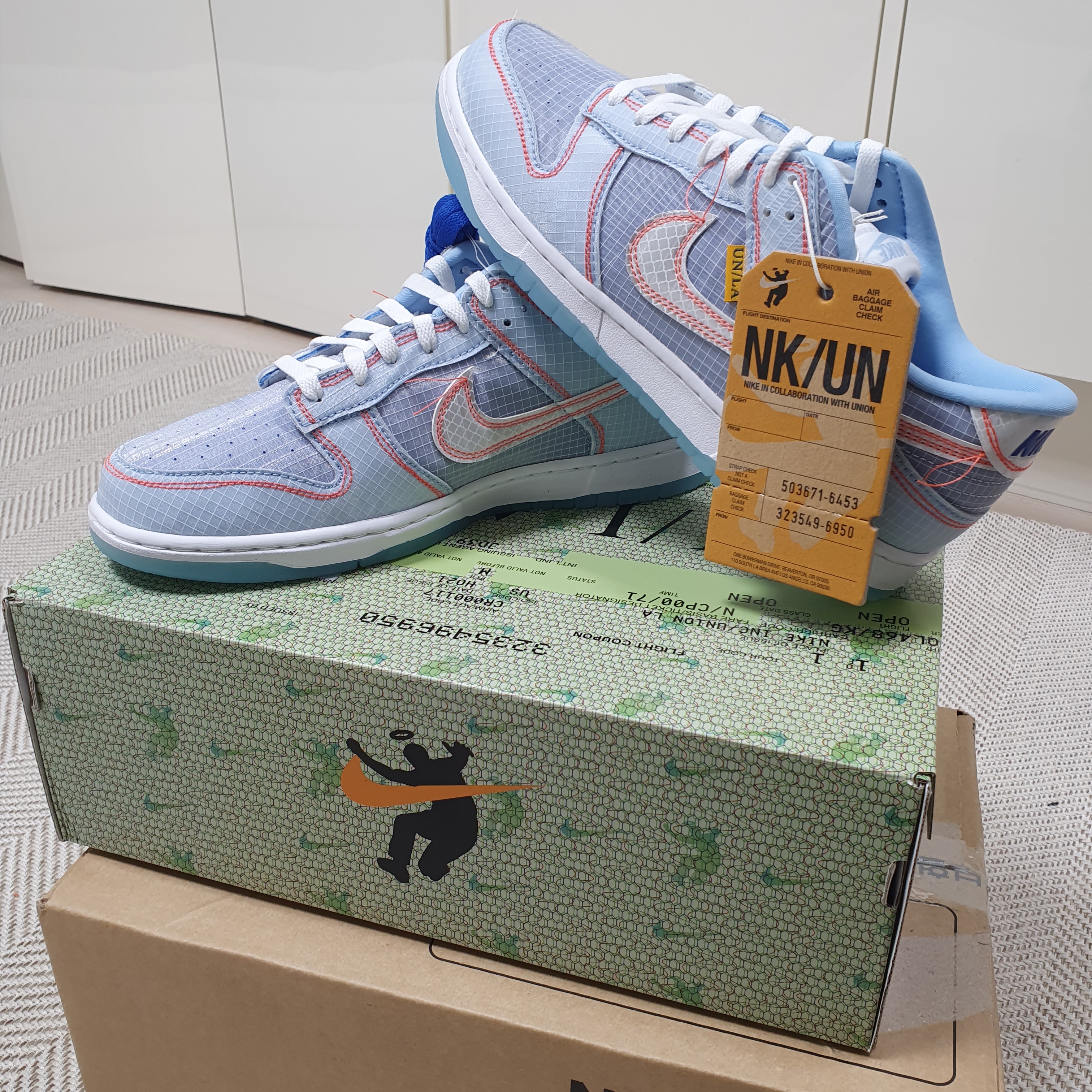 Nike x Union Dunk Low Passport Pack Argon 착용 스타일 - 2