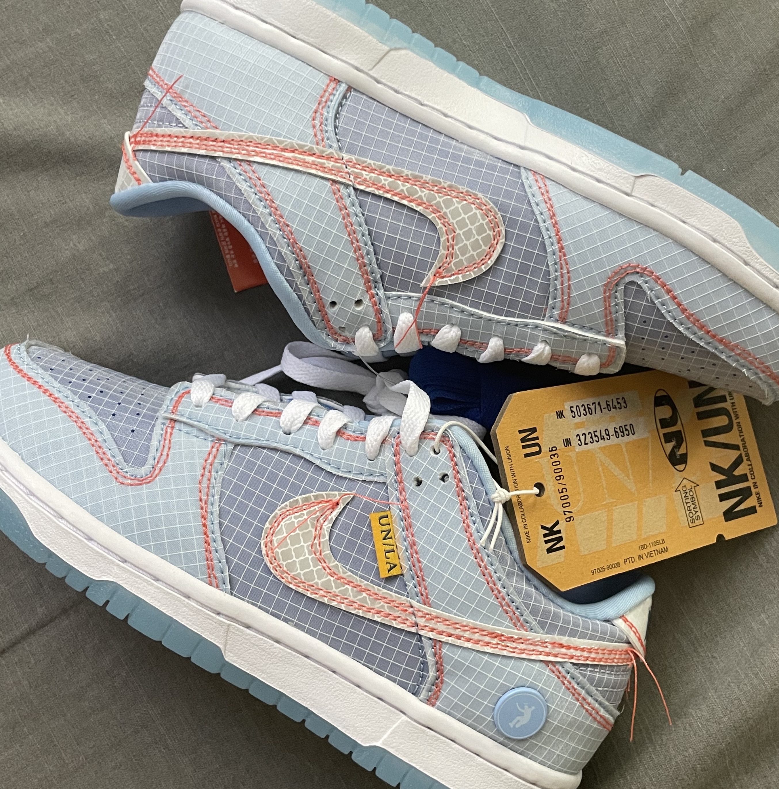 Nike x Union Dunk Low Passport Pack Argon 착용 스타일 - 1
