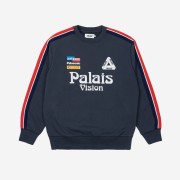 Palace Flag Stripe Crew Navy - 22SS