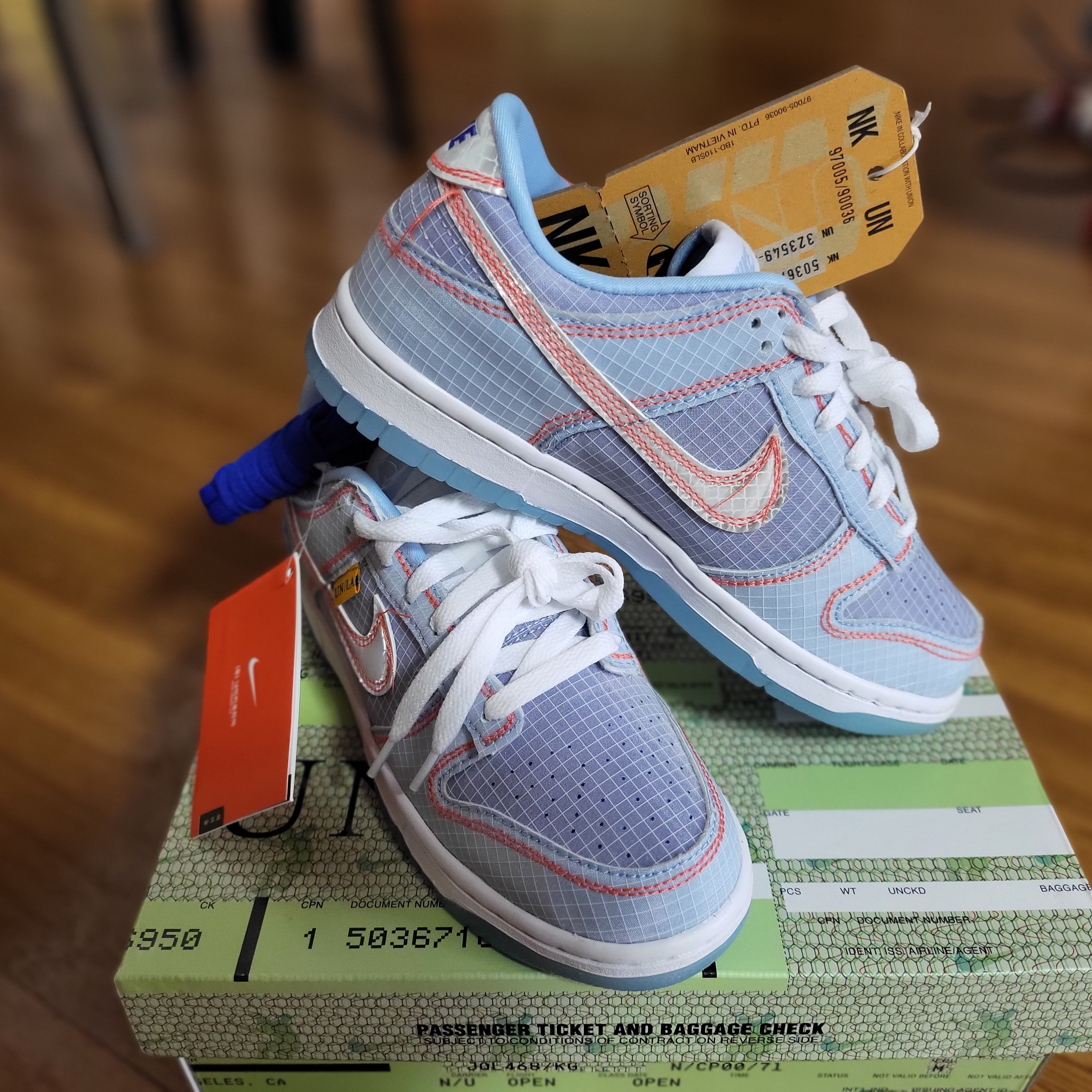 Nike x Union Dunk Low Passport Pack Argon 착용 스타일