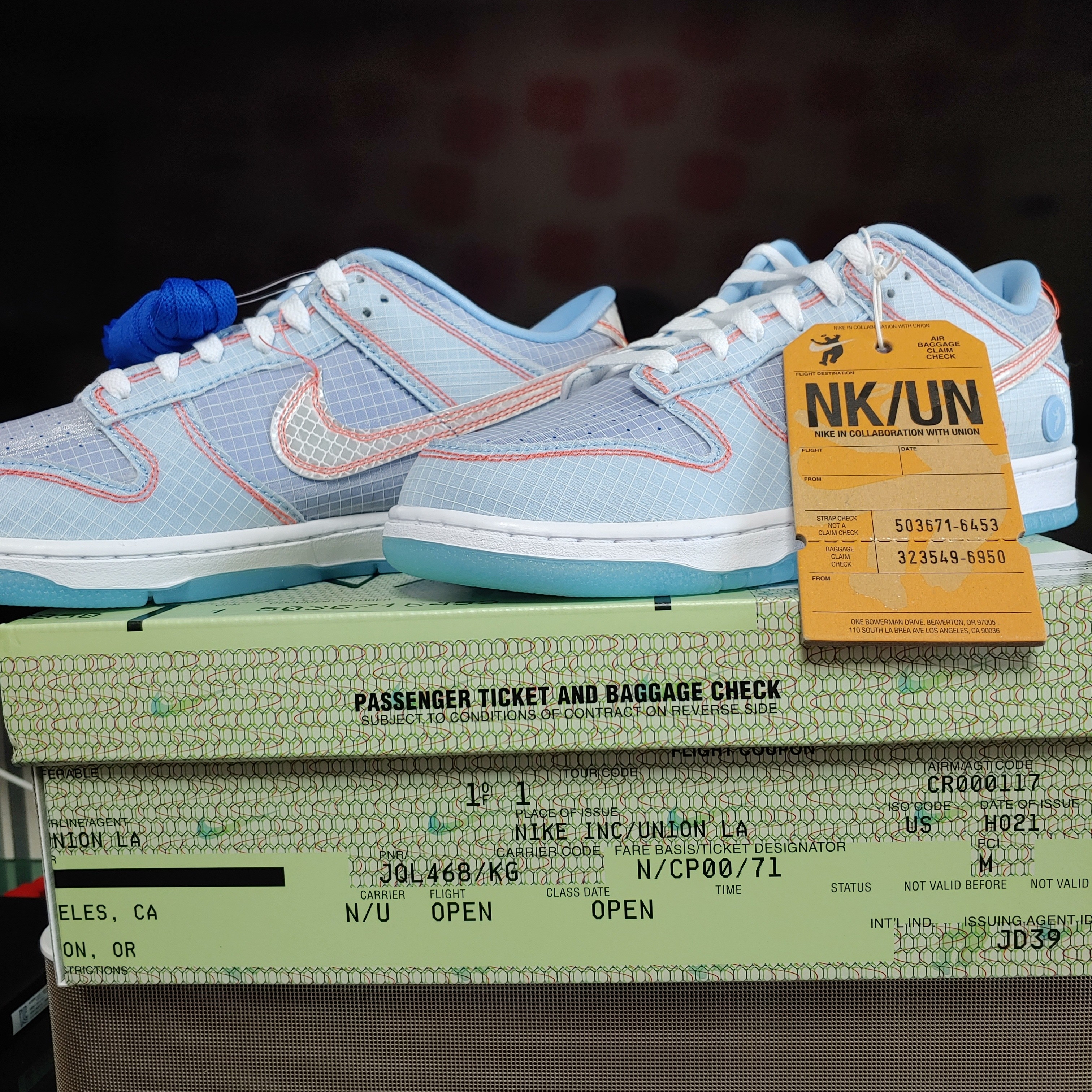 Nike x Union Dunk Low Passport Pack Argon 착용 스타일 - 2