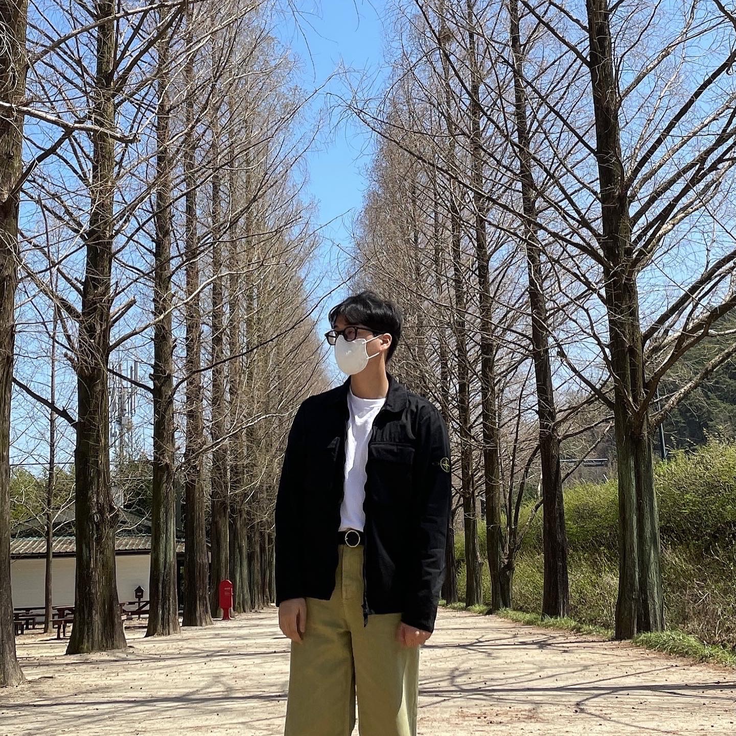 Stone Island 114WN T.CO+OLD Overshirt Black - 22SS 착용 스타일