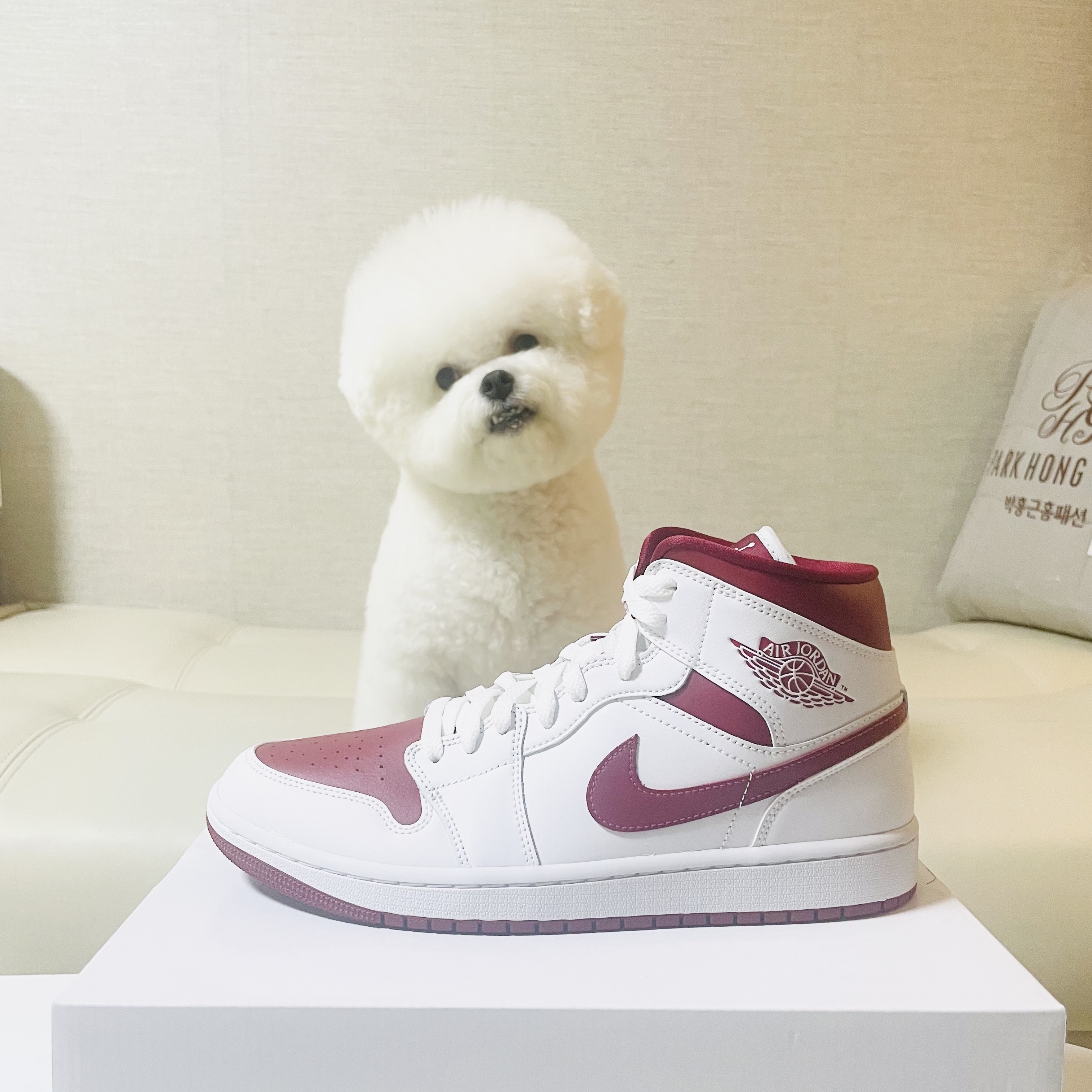 (W) Jordan 1 Mid Championship Red 착용 스타일