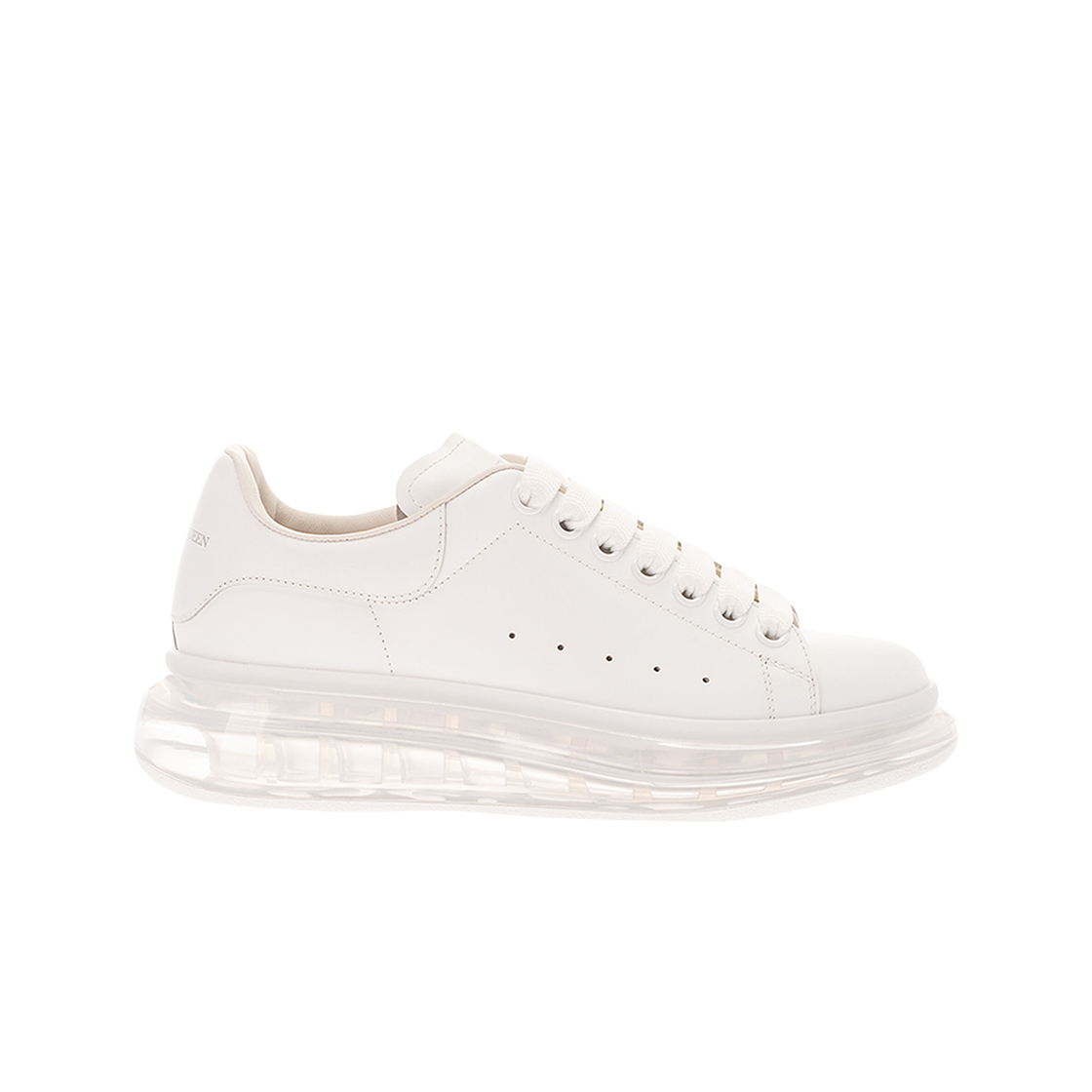 (W) 알렉산더 맥퀸 오버사이즈드 스니커즈 클리어 솔 화이트((W) Alexander McQueen Oversized Sneakers Clear Sole White)