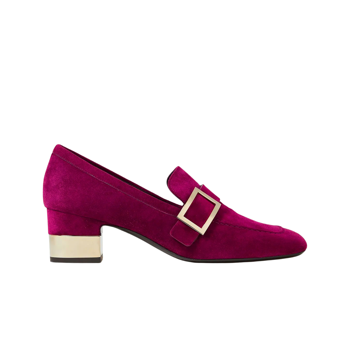 RVW50022640O20L215 (W) Roger Vivier Podium Metal Buckle Loafer Violet