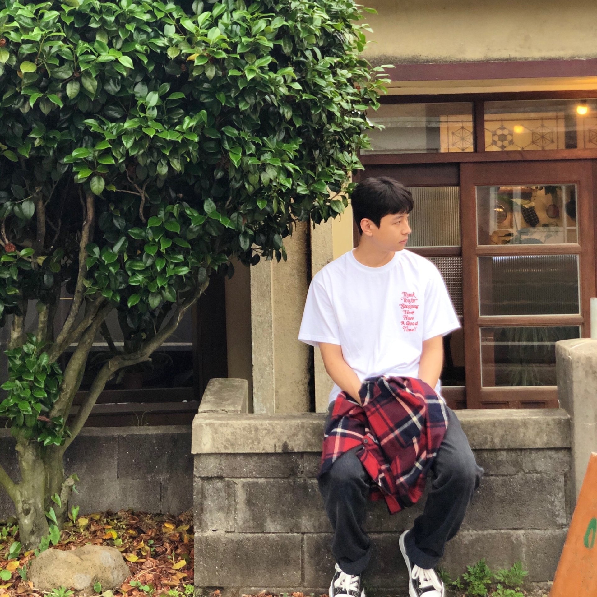 Maison Mihara Yasuhiro Peterson OG Sole Canvas Low Sneakers Black 착용 스타일