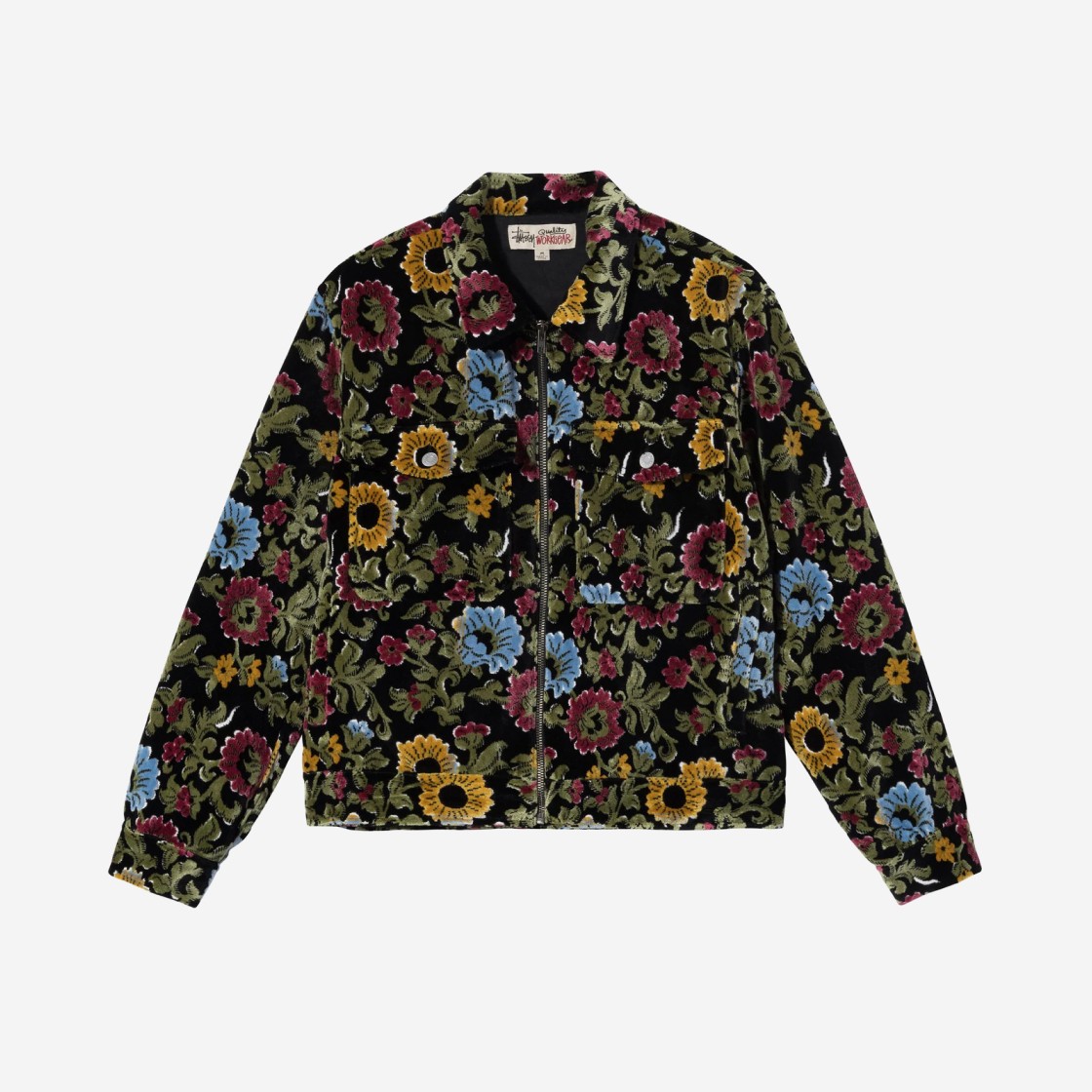 Stussy Floral Jacquard Garage Jacket Black 상세 이미지 1