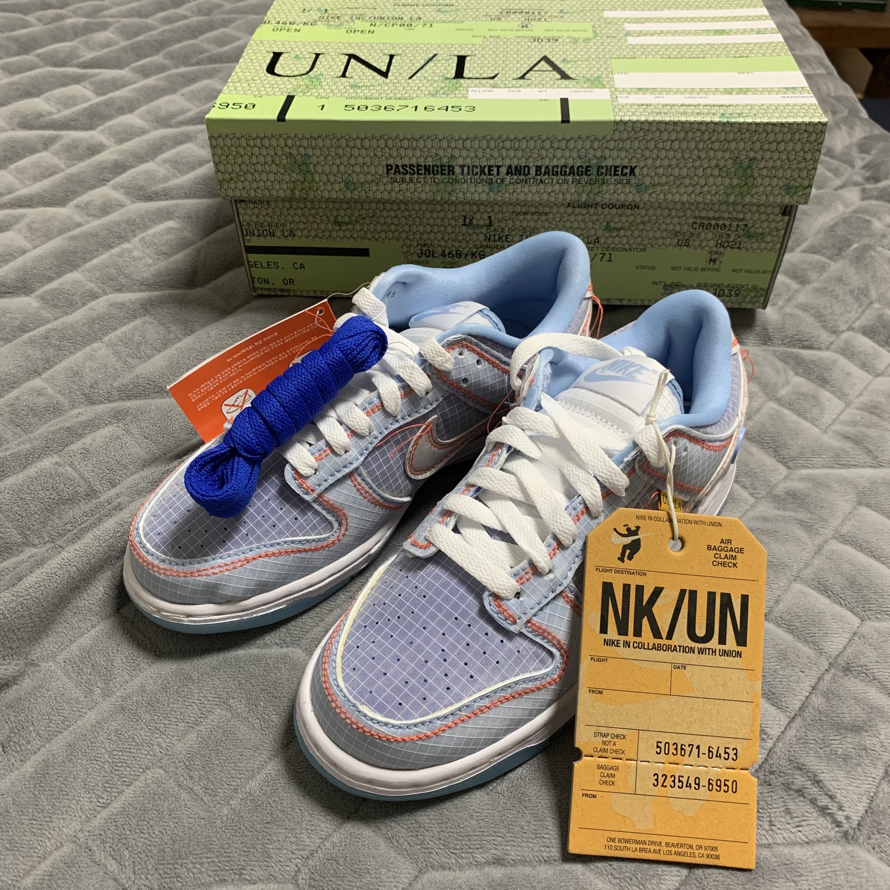 Nike x Union Dunk Low Passport Pack Argon 착용 스타일 - 1