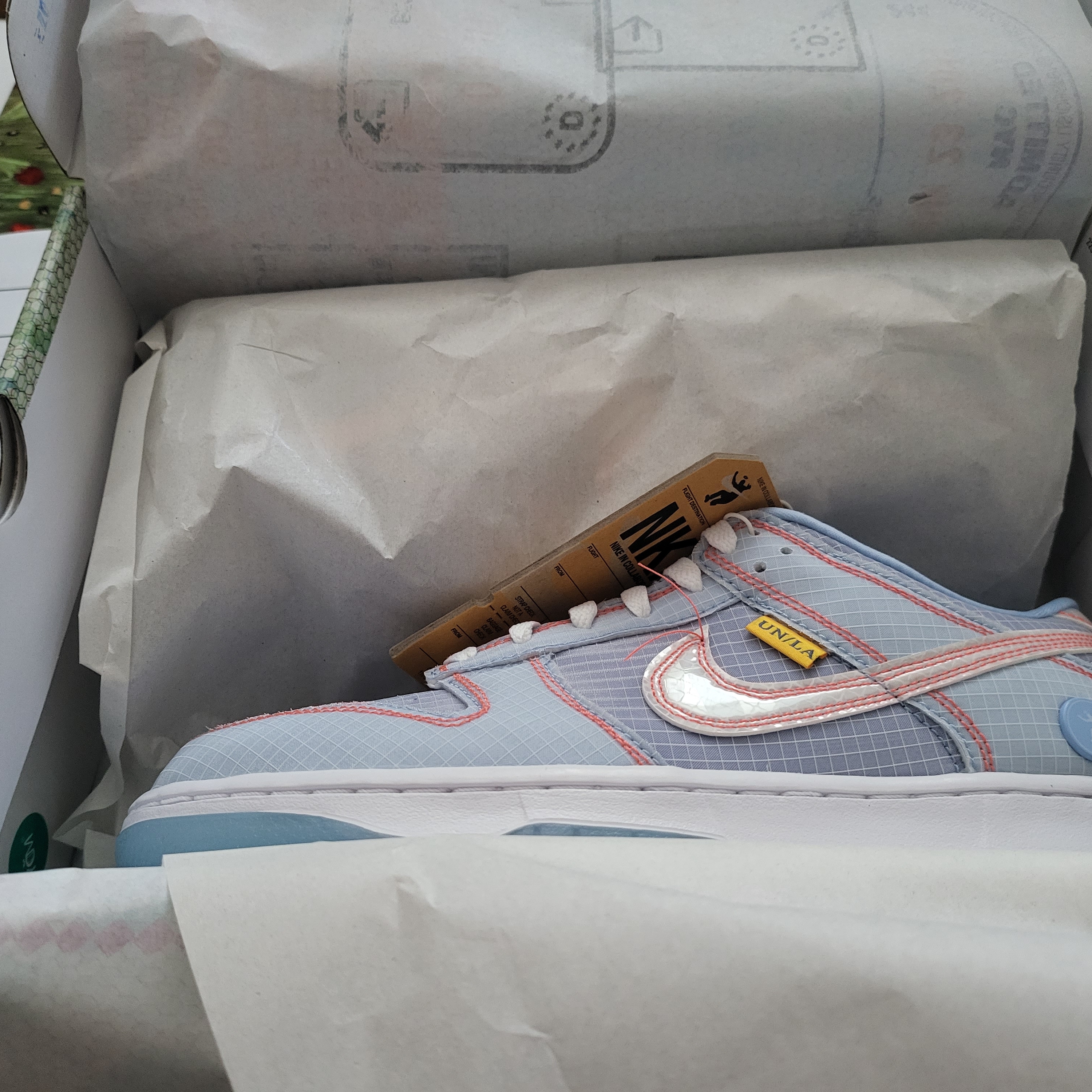 Nike x Union Dunk Low Passport Pack Argon 착용 스타일 - 1