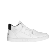 Celine Ct-02 Mid Sneakers with Velcro in Calfskin Optic White Black