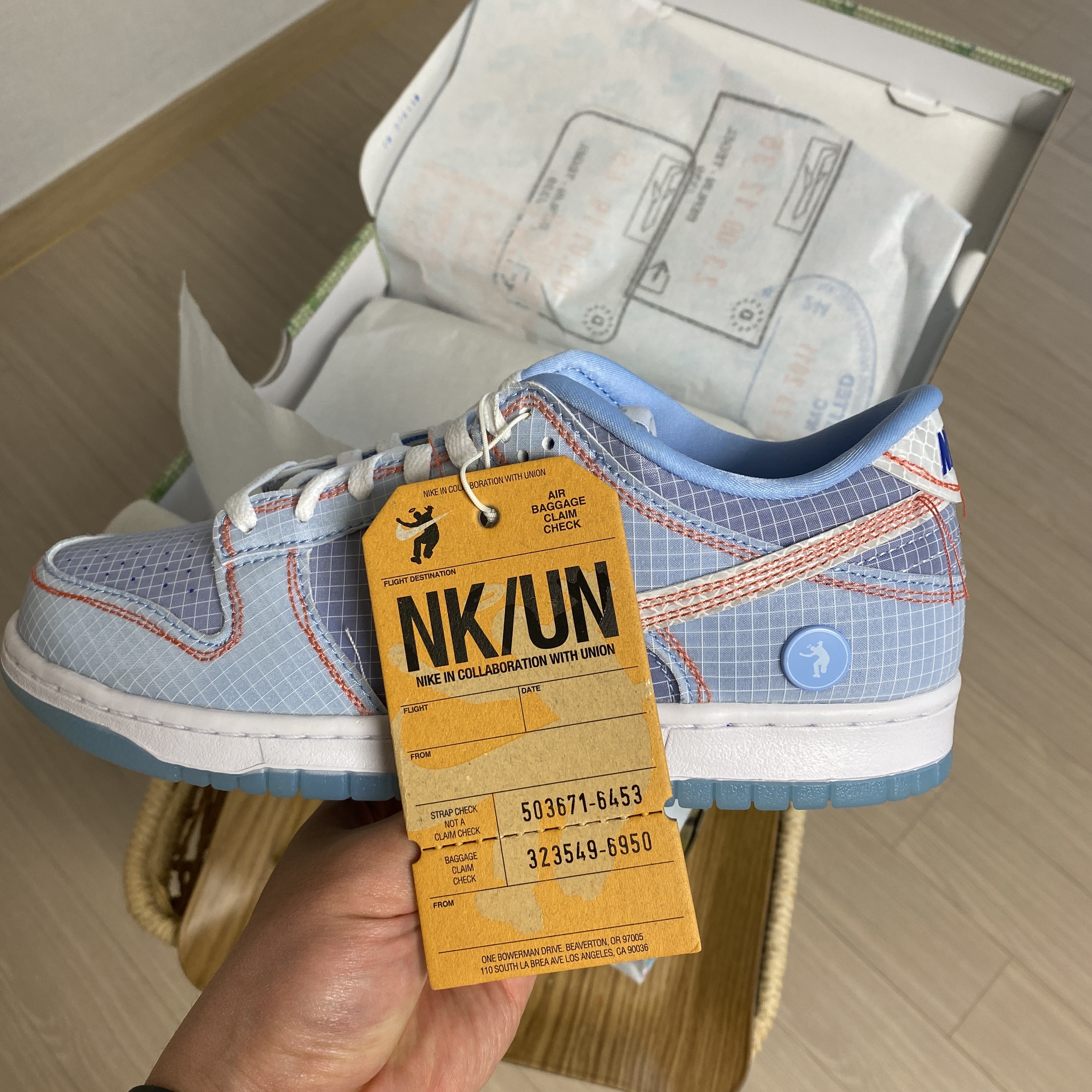 Nike x Union Dunk Low Passport Pack Argon 착용 스타일 - 2
