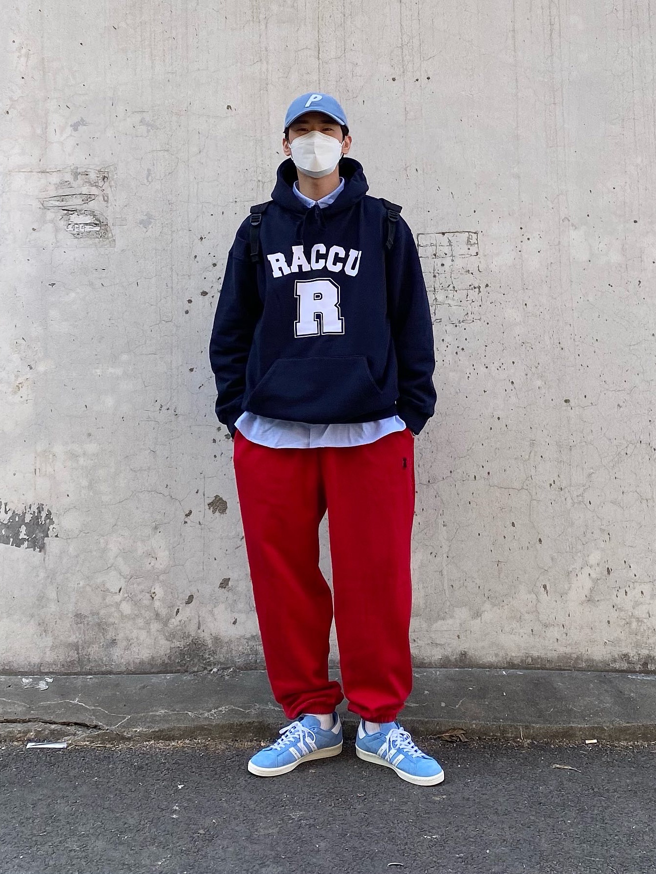 Adidas x Human Made Campus Light Blue 착용 스타일 - 1