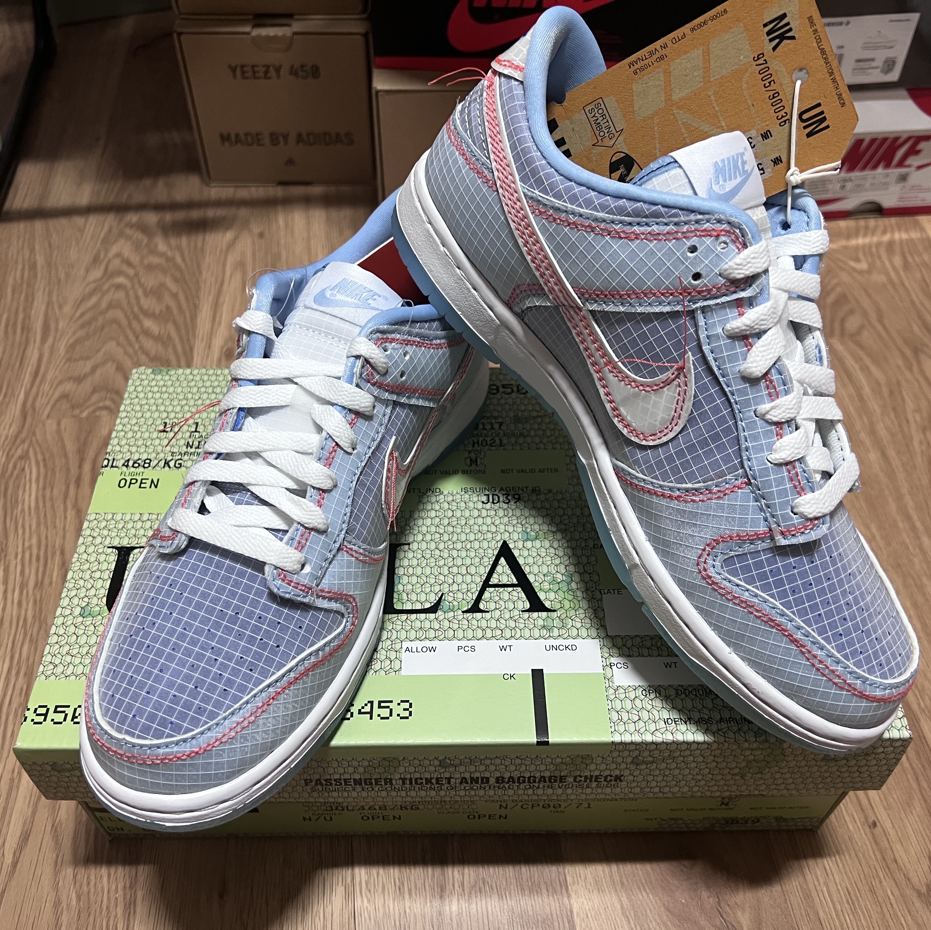 Nike x Union Dunk Low Passport Pack Argon 착용 스타일