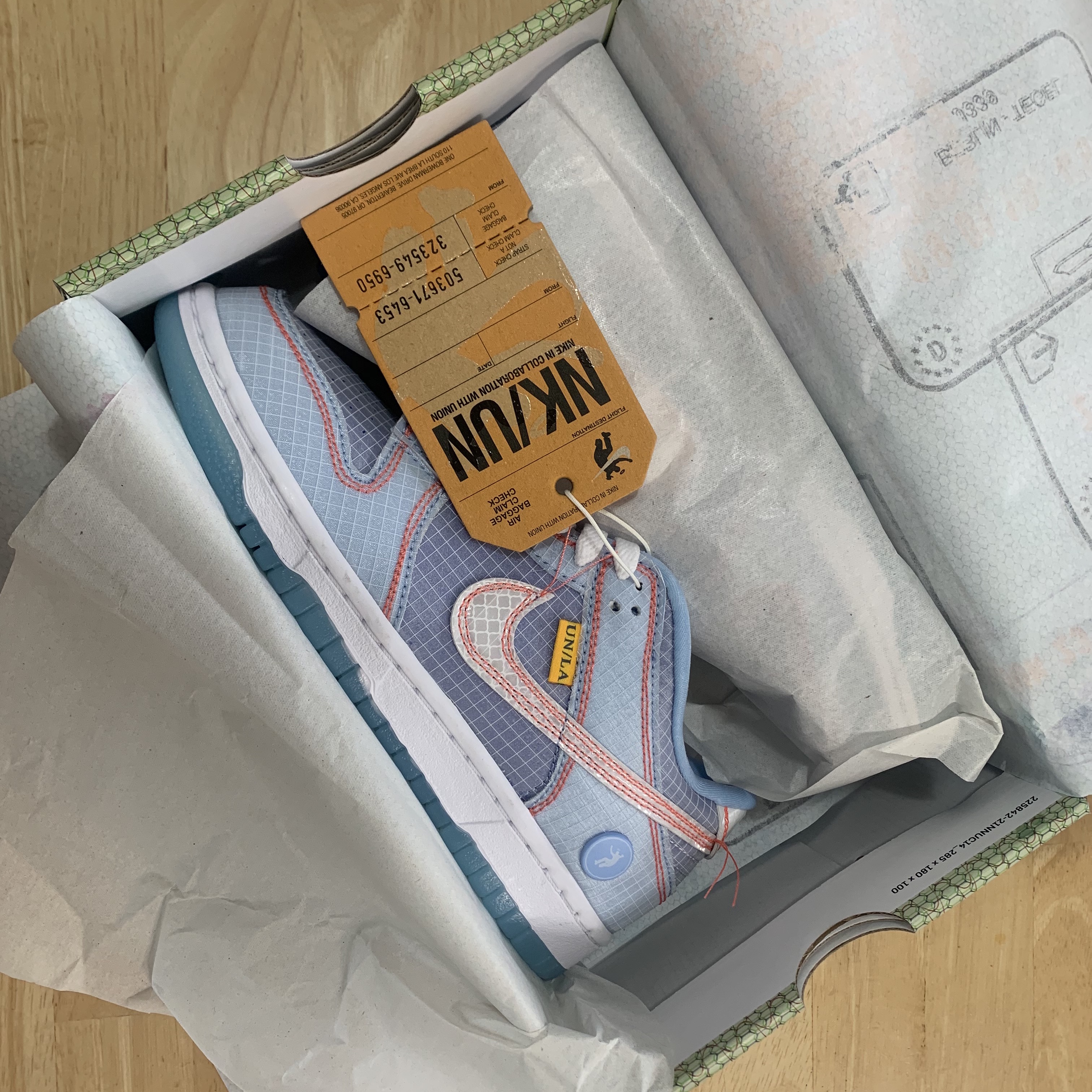 Nike x Union Dunk Low Passport Pack Argon 착용 스타일 - 1