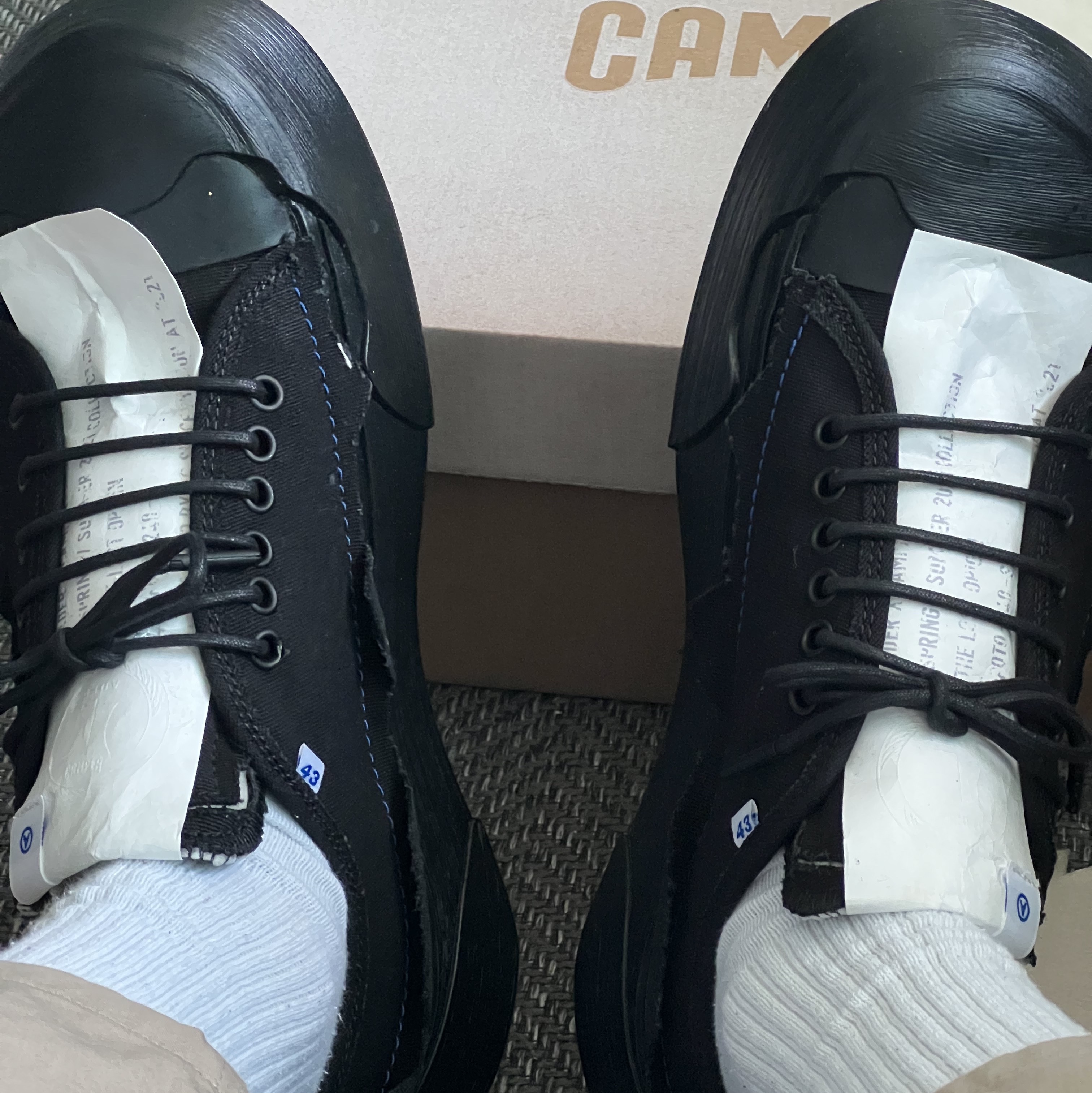 Camper x Ader Error Proto-111-S Cinder Basic Sneakers Black 착용 스타일