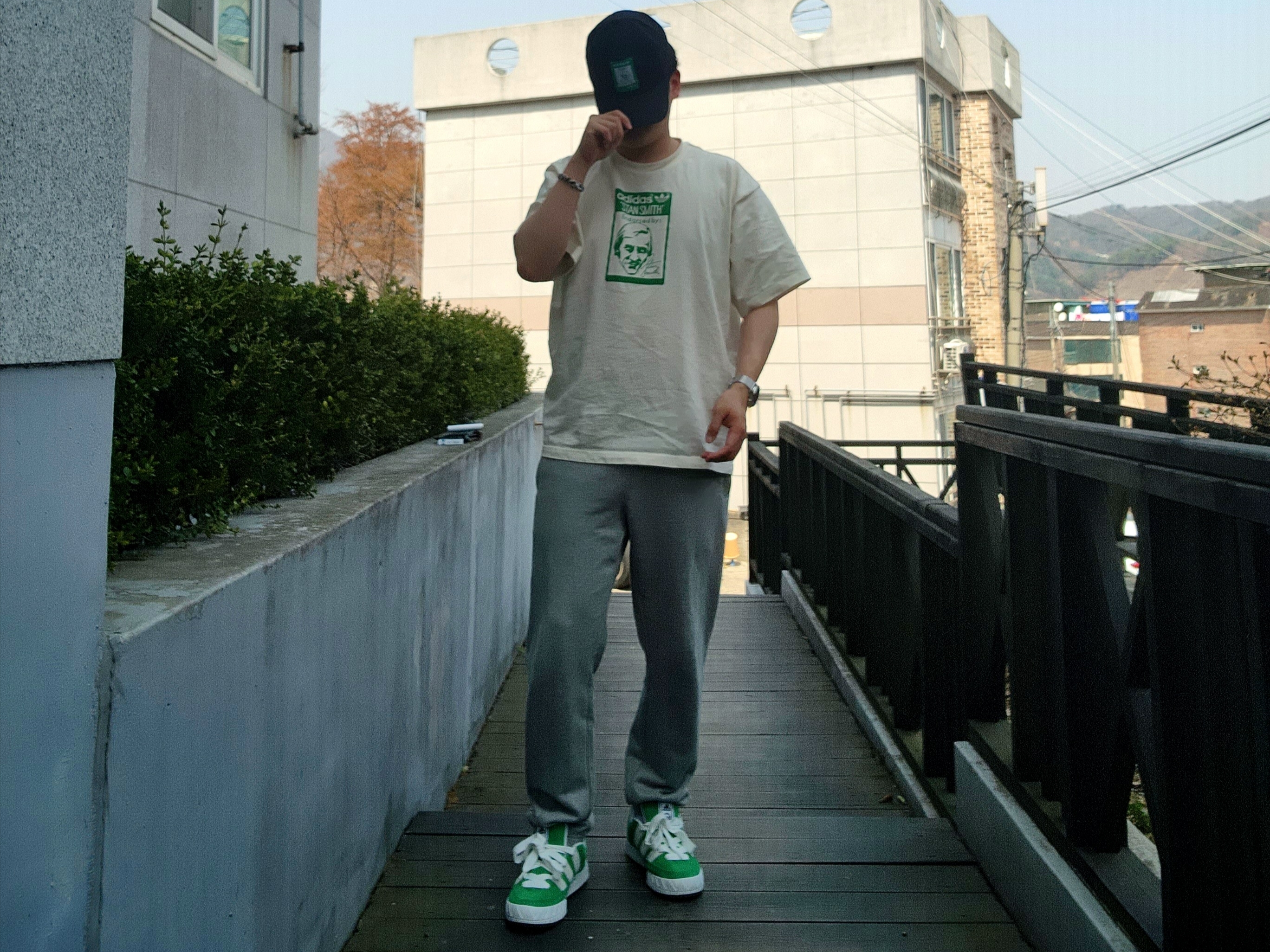 Adidas Adimatic Green 착용 스타일 - 4