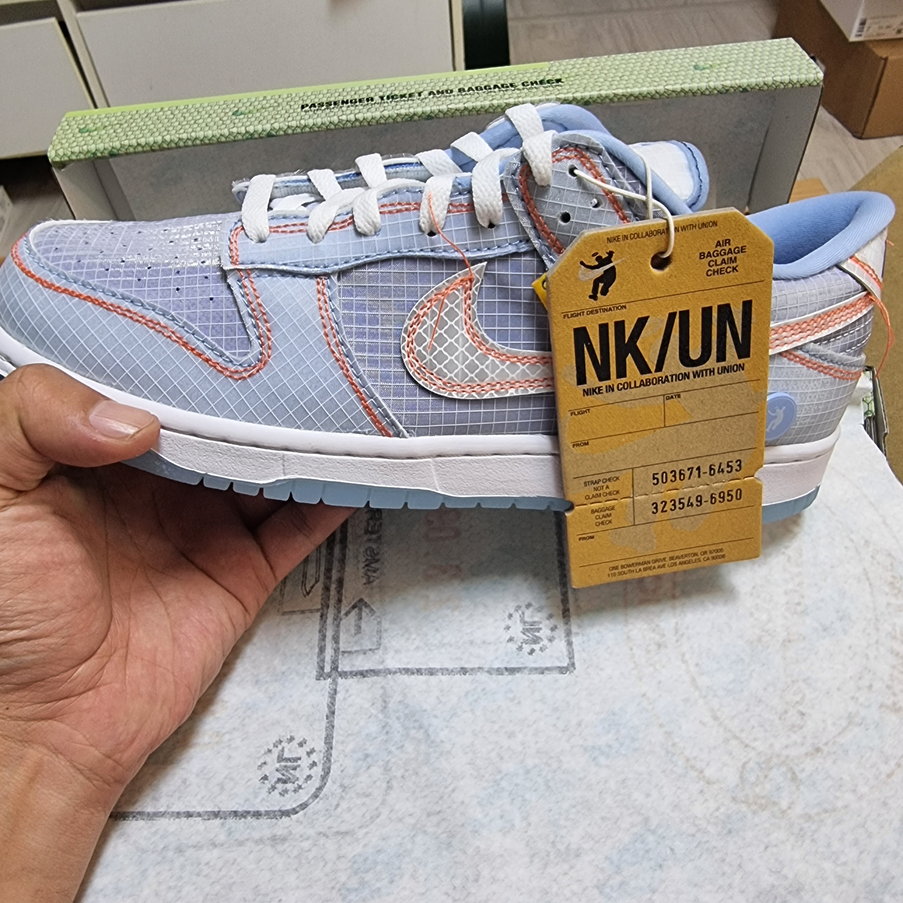 Nike x Union Dunk Low Passport Pack Argon 착용 스타일 - 2