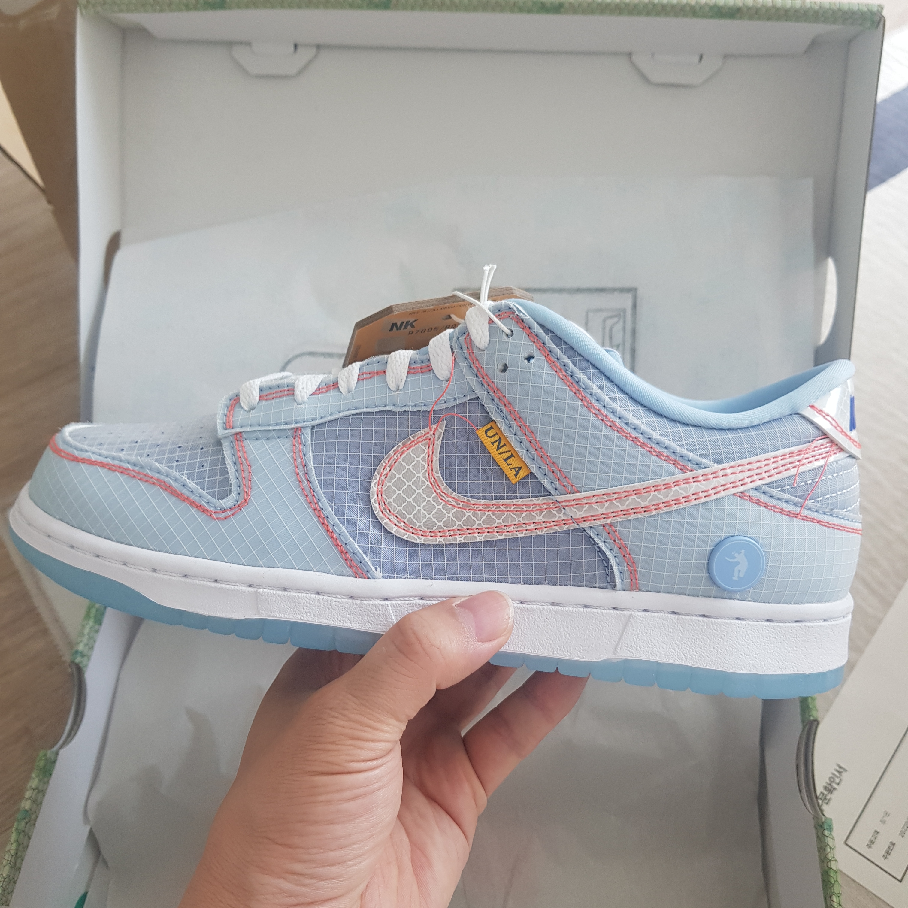 Nike x Union Dunk Low Passport Pack Argon 착용 스타일