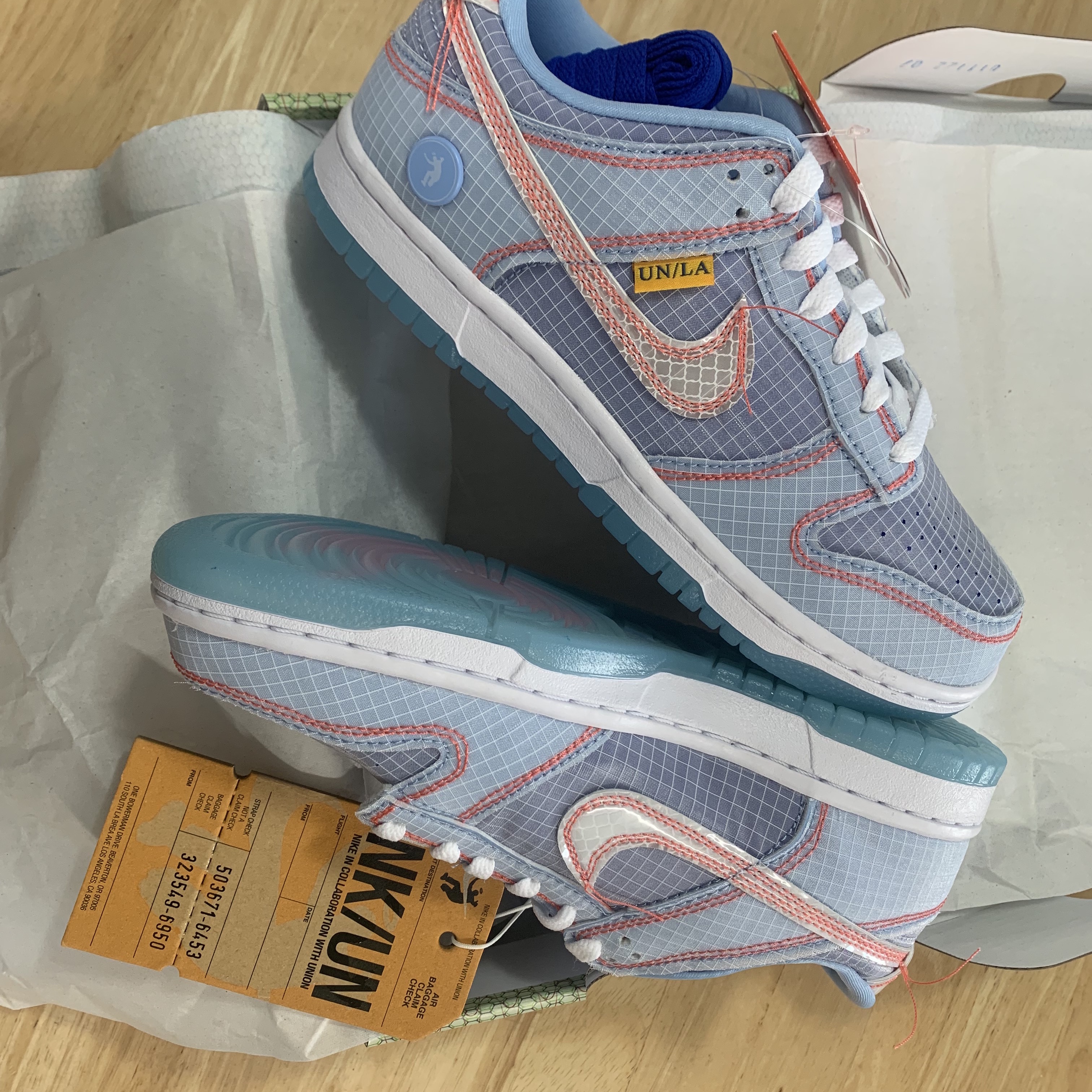 Nike x Union Dunk Low Passport Pack Argon 착용 스타일 - 3