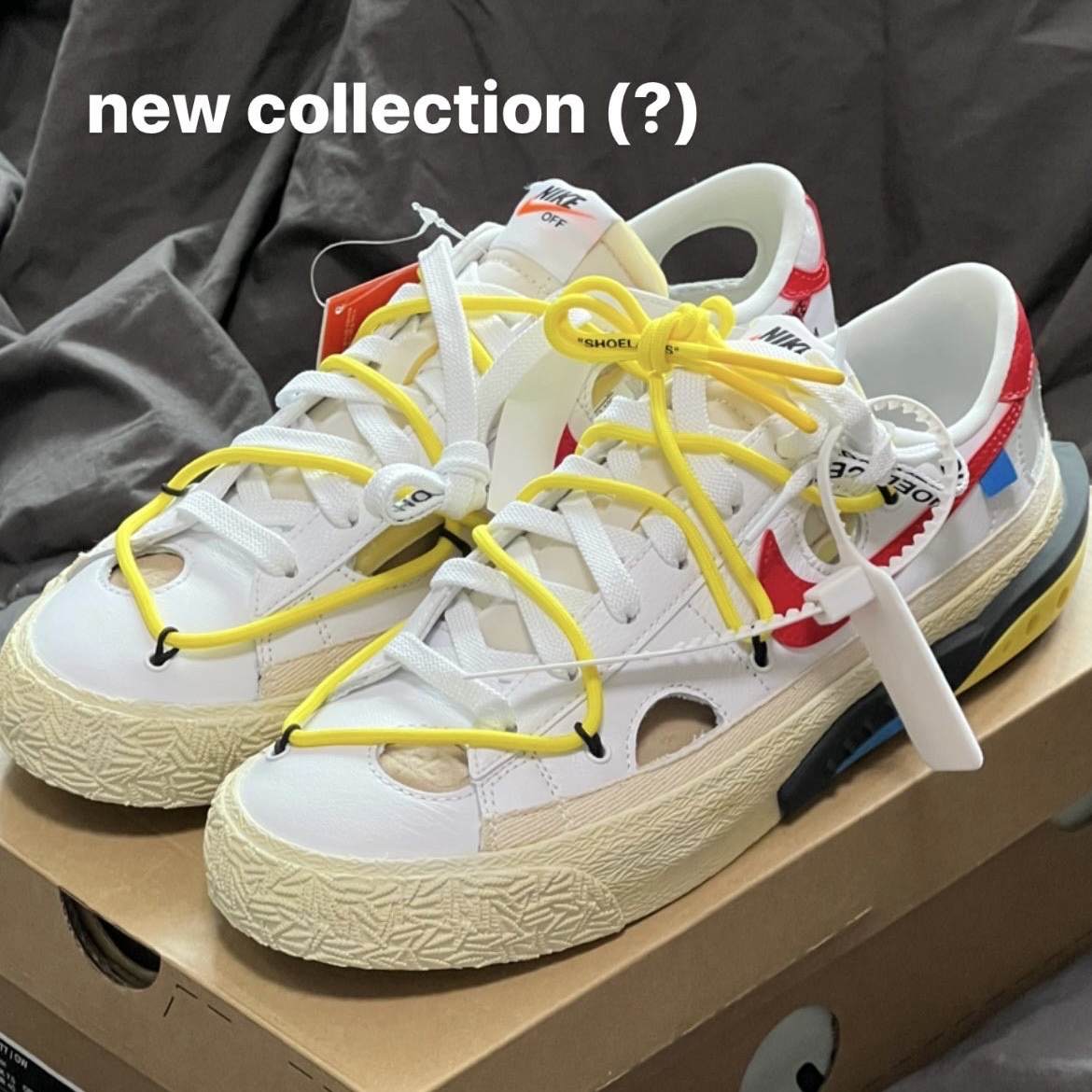 Nike x Off-White Blazer Low '77 White and University Red 착용 스타일