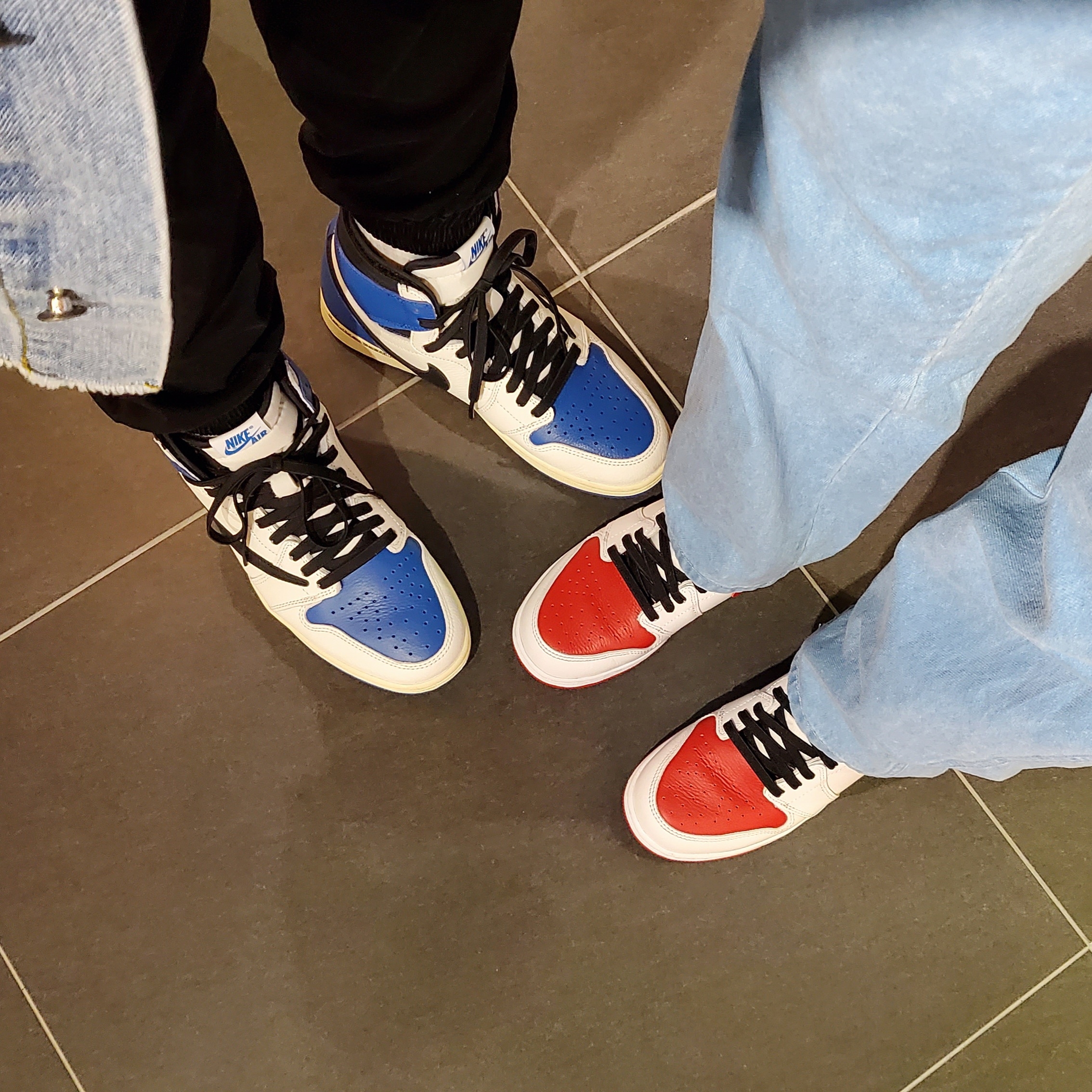 Jordan 1 x Travis Scott x Fragment Retro High OG SP Military Blue, (GS) Jordan 1 Retro High OG Heritage 착용 스타일 - 2