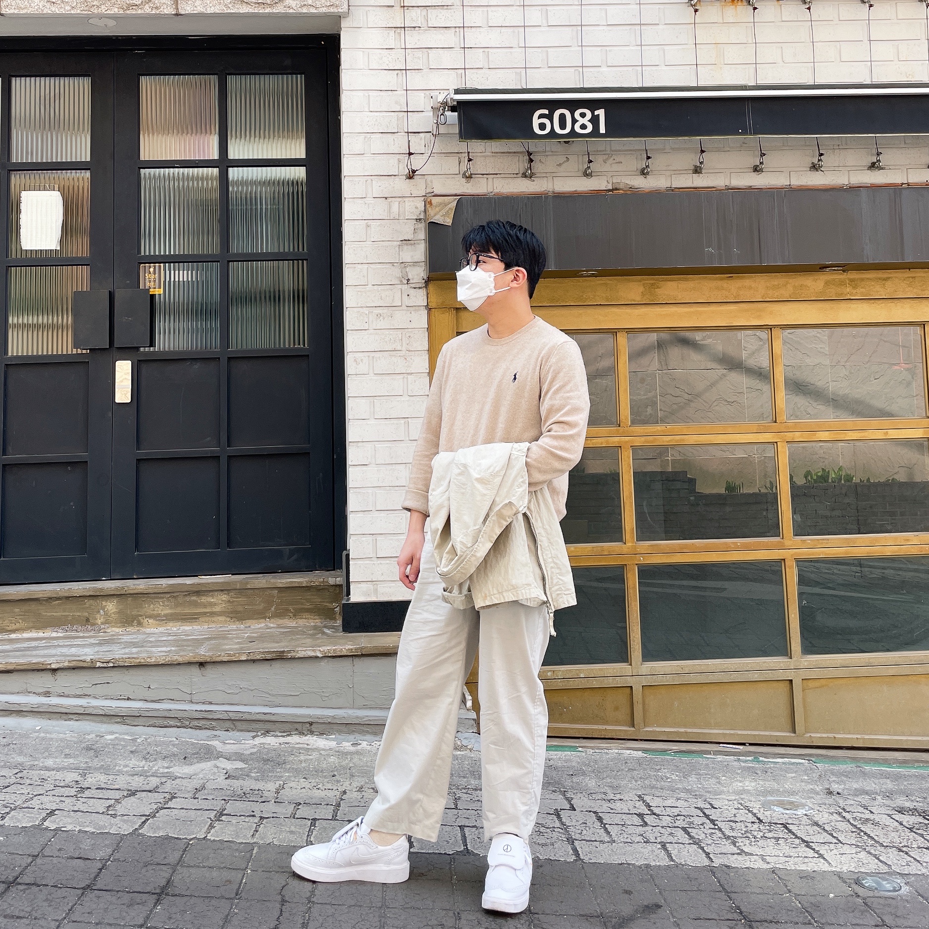 Nike x Peaceminusone Kwondo1 White 착용 스타일 - 3