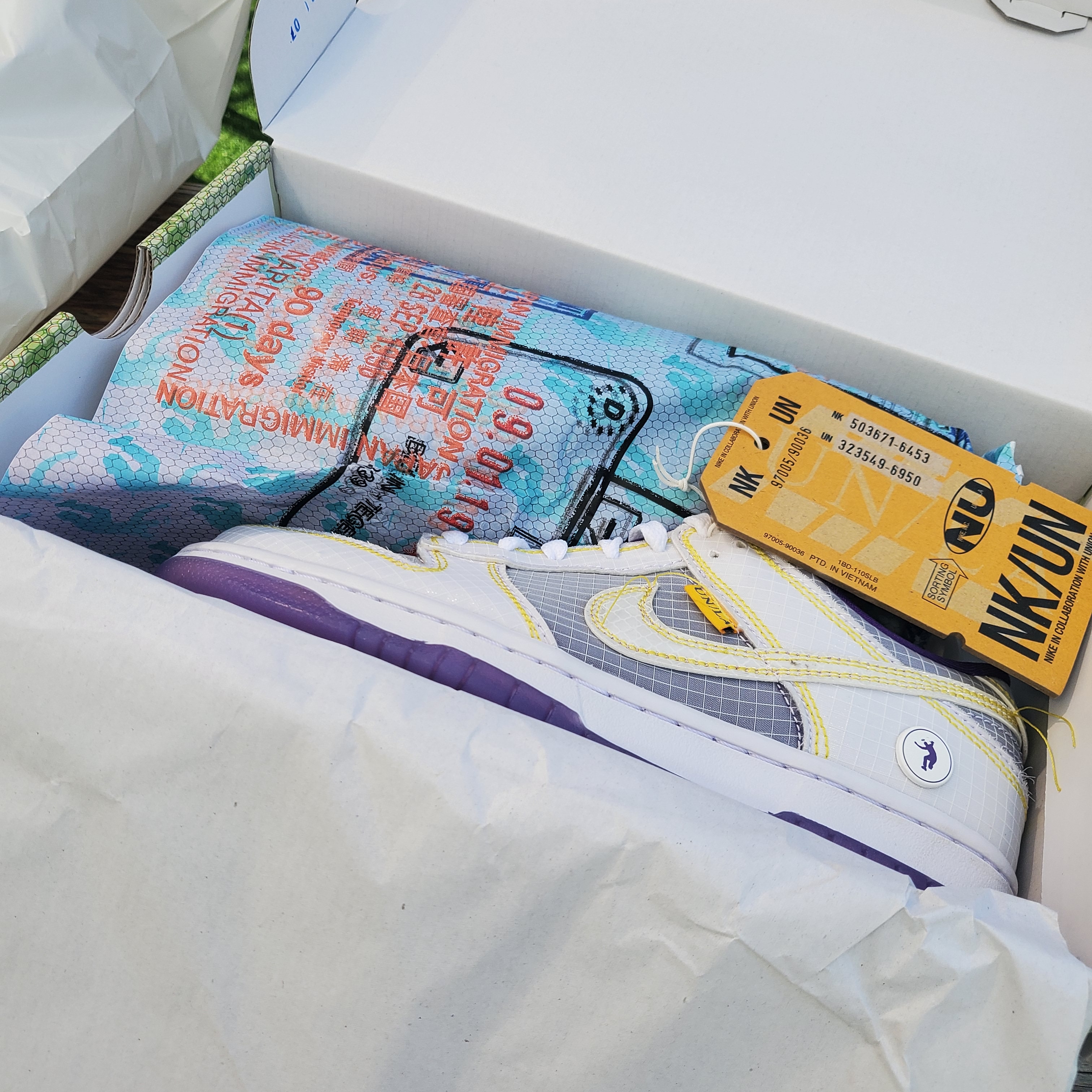 Nike x Union Dunk Low Passport Pack Court Purple White 착용 스타일 - 2