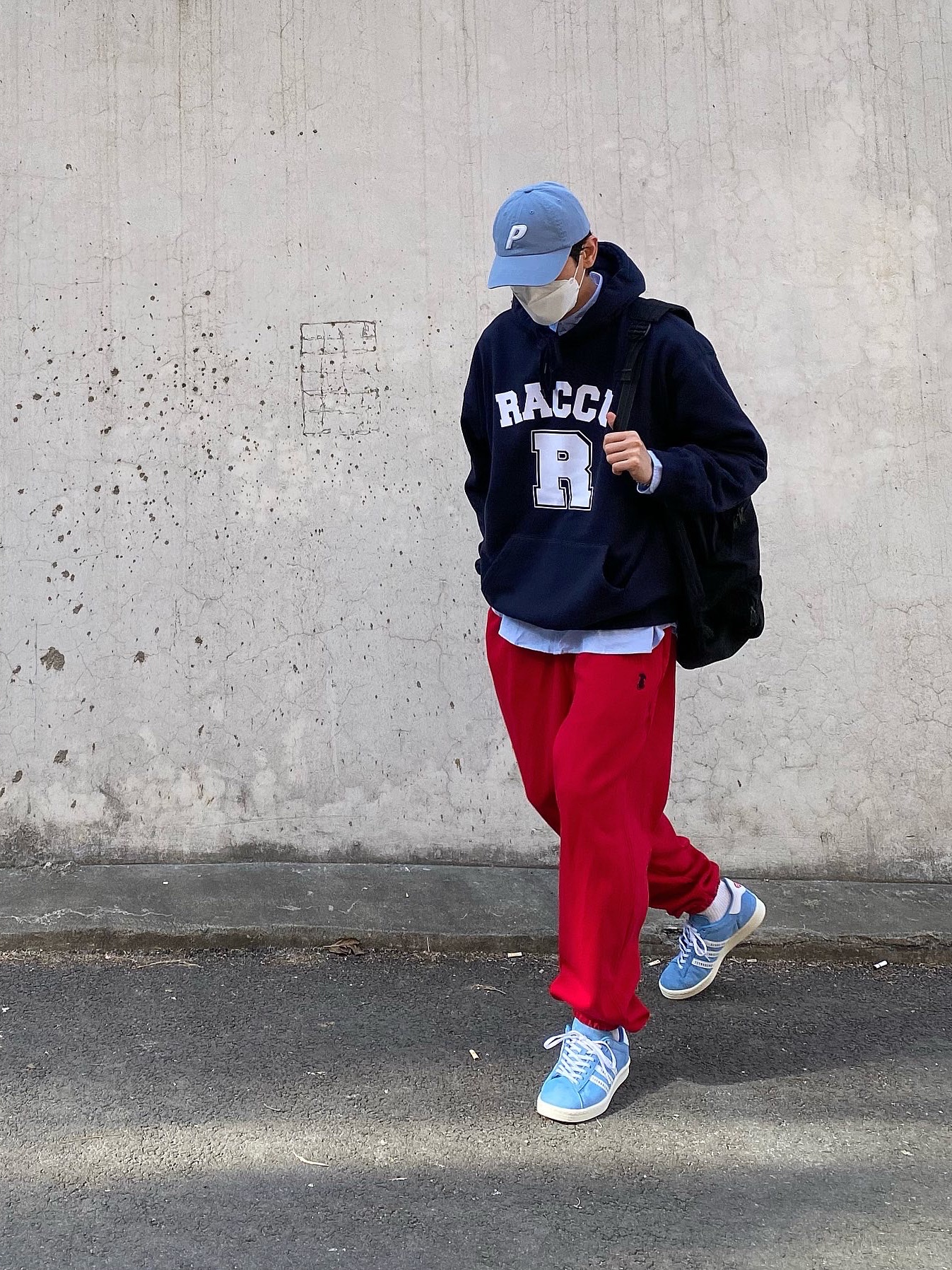 Adidas x Human Made Campus Light Blue 착용 스타일 - 2