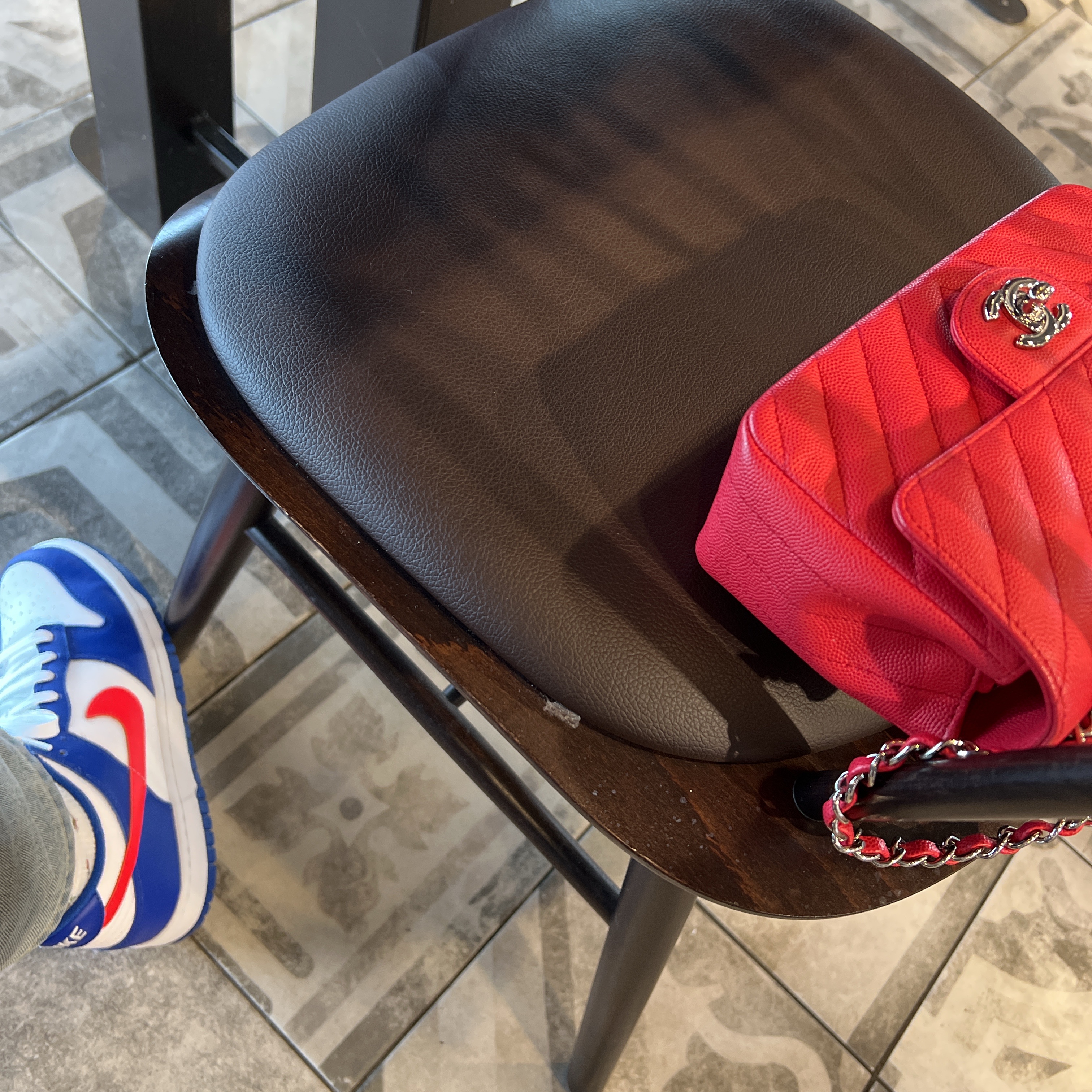 (GS) Nike Dunk Low Bright Crimson Game Royal 착용 스타일