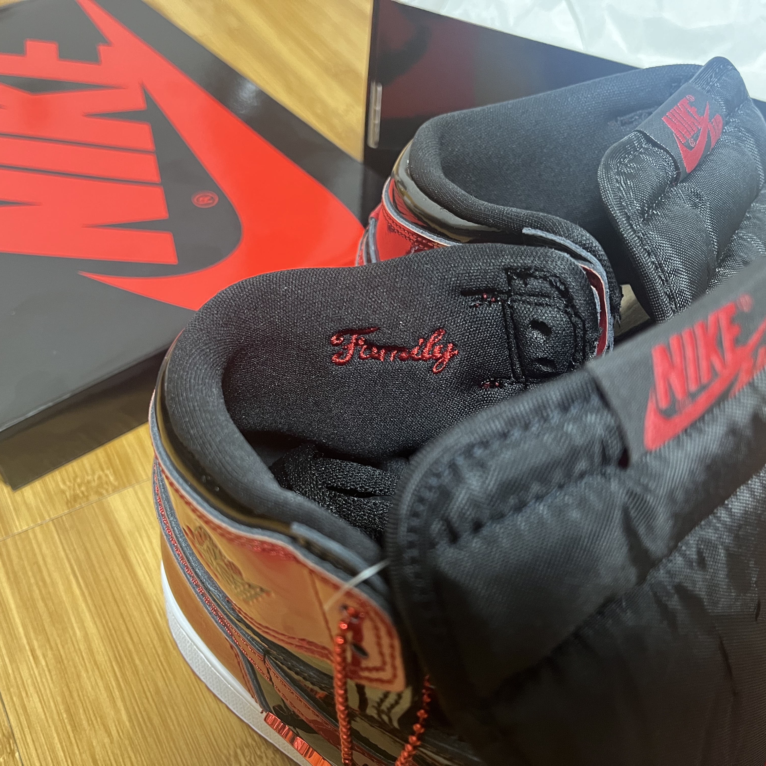 (GS) Jordan 1 Retro High OG Patent Bred 착용 스타일 - 2