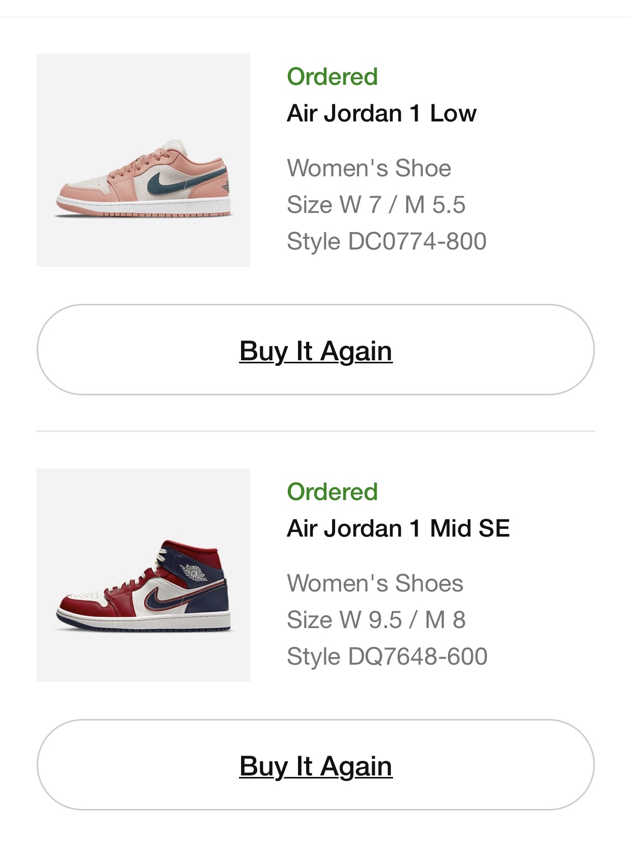 (W) Jordan 1 Low Light Madder Root, (W) Jordan 1 Mid SE Gym Red Midnight Navy 착용 스타일