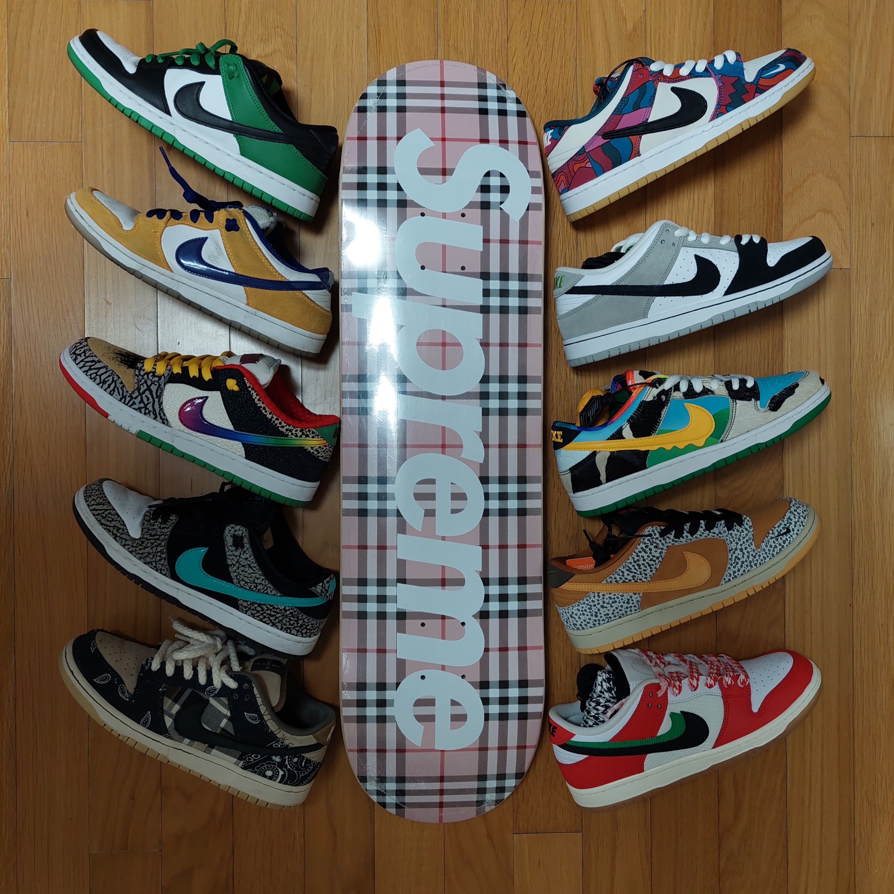 Nike SB Dunk Low Pro Black and Classic Green, Nike SB Dunk Low Laser Orange 착용 스타일