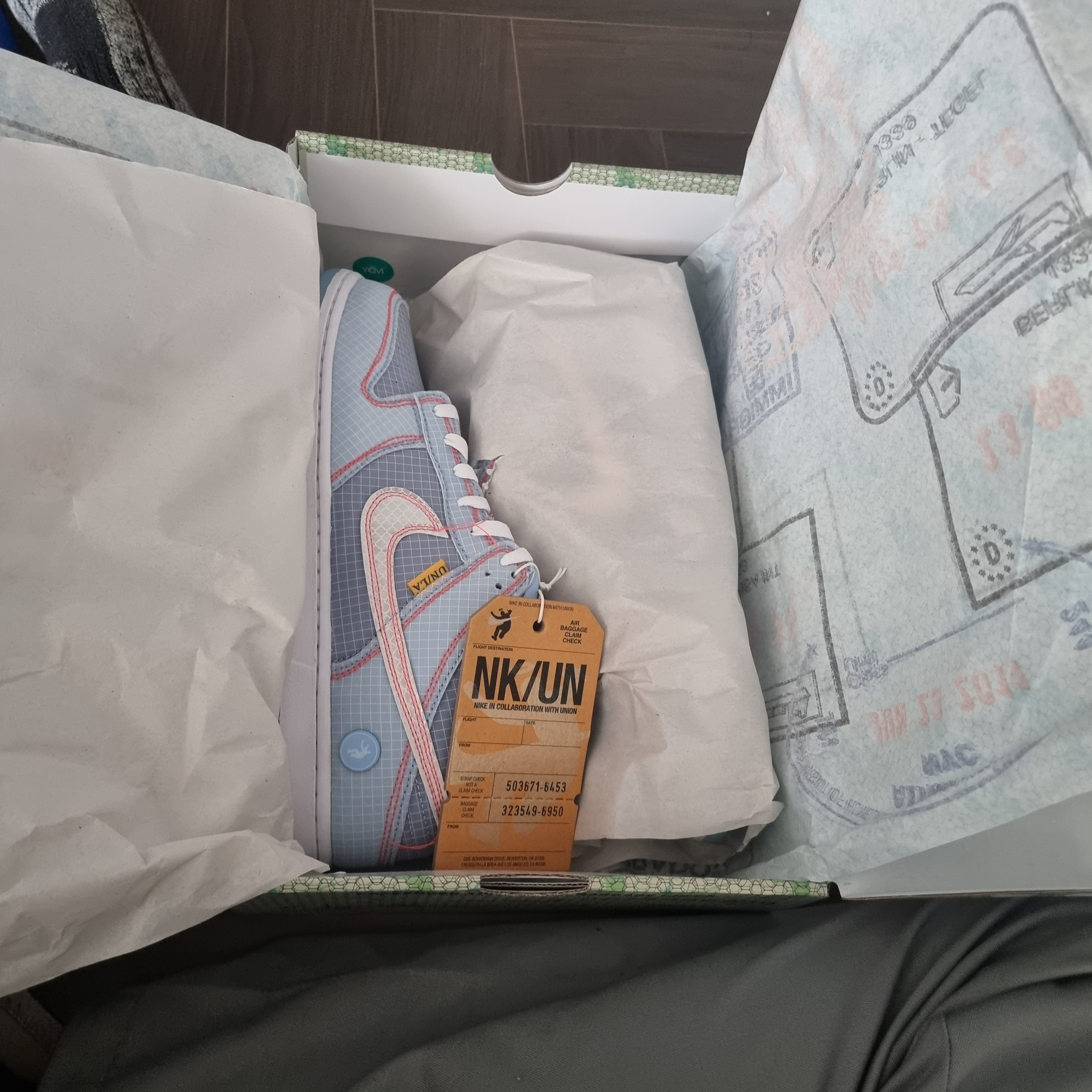 Nike x Union Dunk Low Passport Pack Argon 착용 스타일