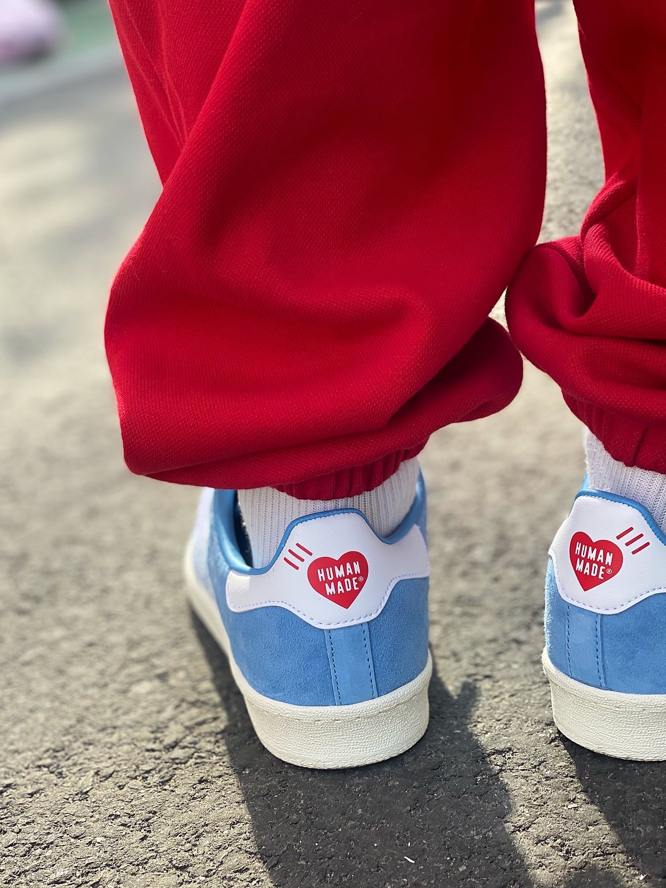 Adidas x Human Made Campus Light Blue 착용 스타일 - 4