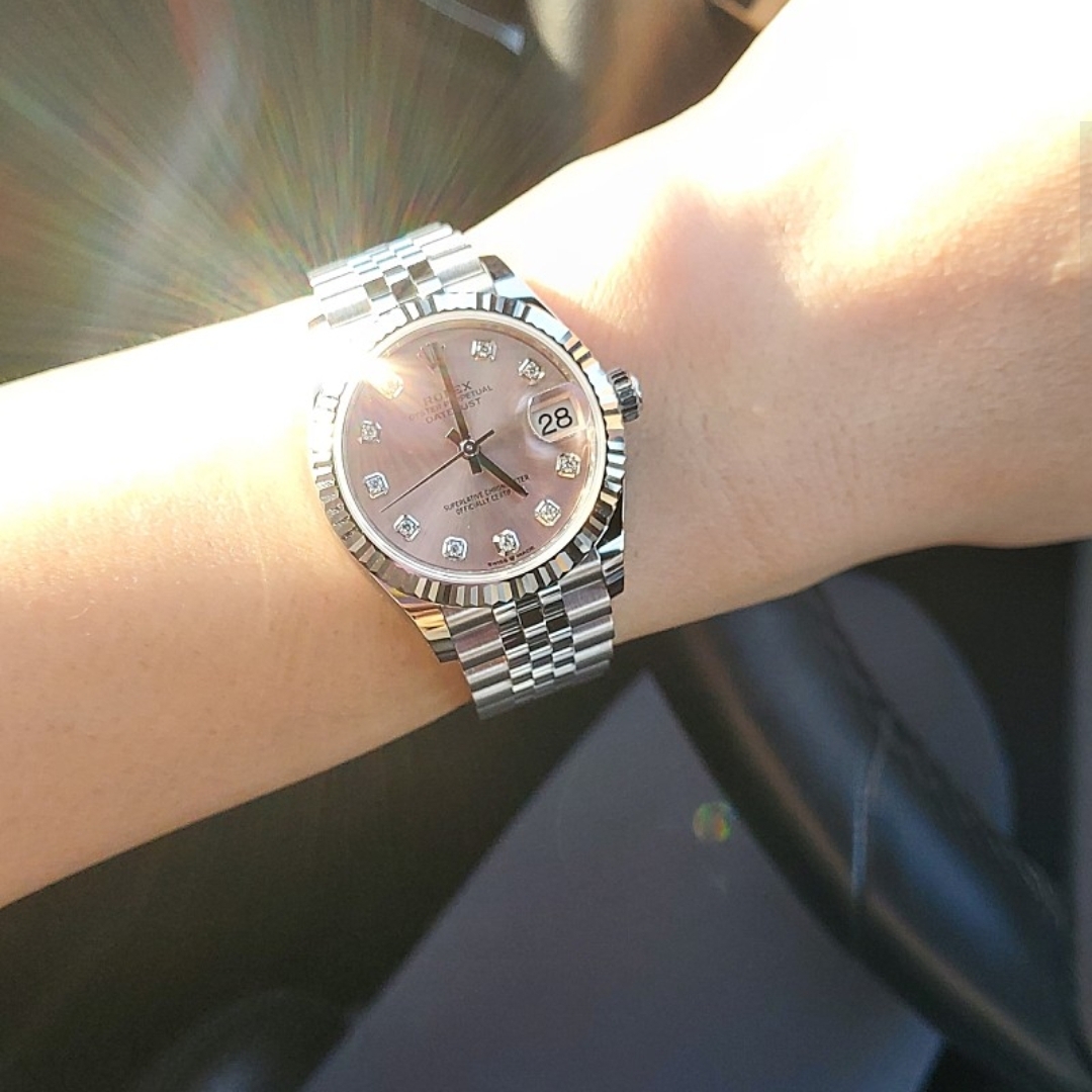 Rolex Datejust 31mm 278274 Pink Diamond-Set Jubilee 착용 스타일
