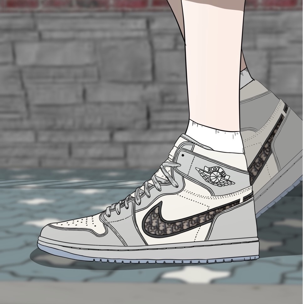 Jordan 1 x Dior High OG 착용 스타일