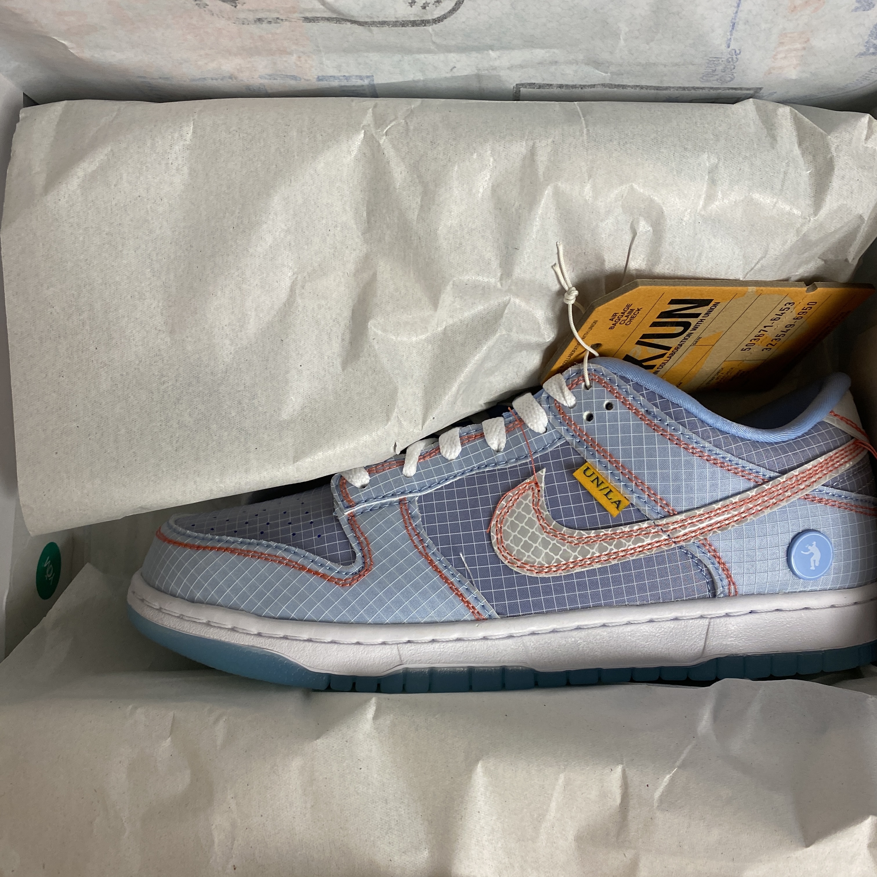 Nike x Union Dunk Low Passport Pack Argon 착용 스타일 - 1