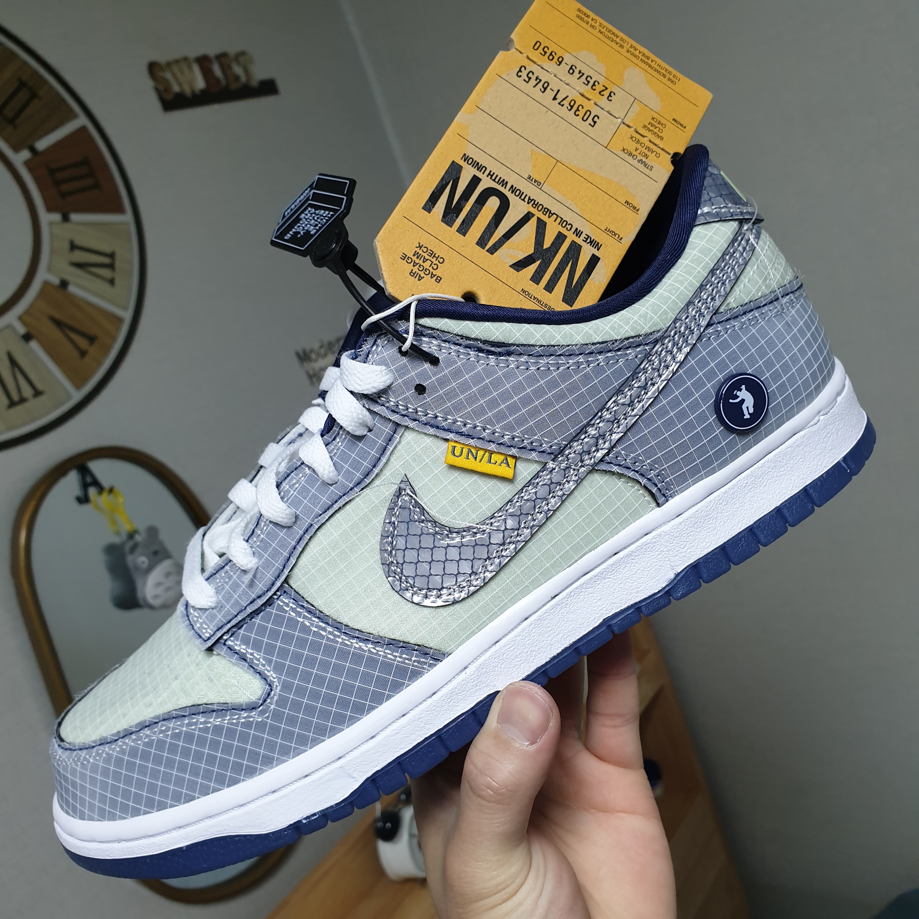 Nike x Union Dunk Low Passport Pack Pistachio 착용 스타일 - 3
