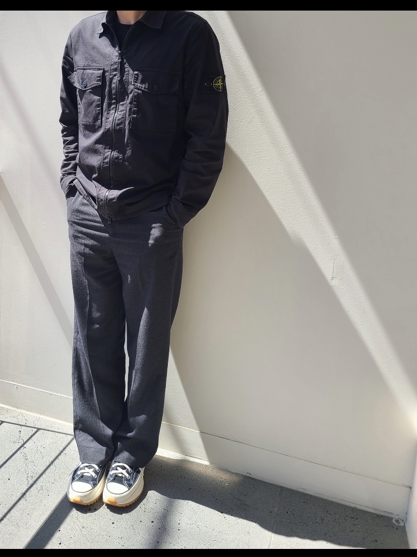 Converse x JW Anderson Run Star Hike Hi Black, Zara x Ader Error Wool Pants Dark Grey 착용 스타일