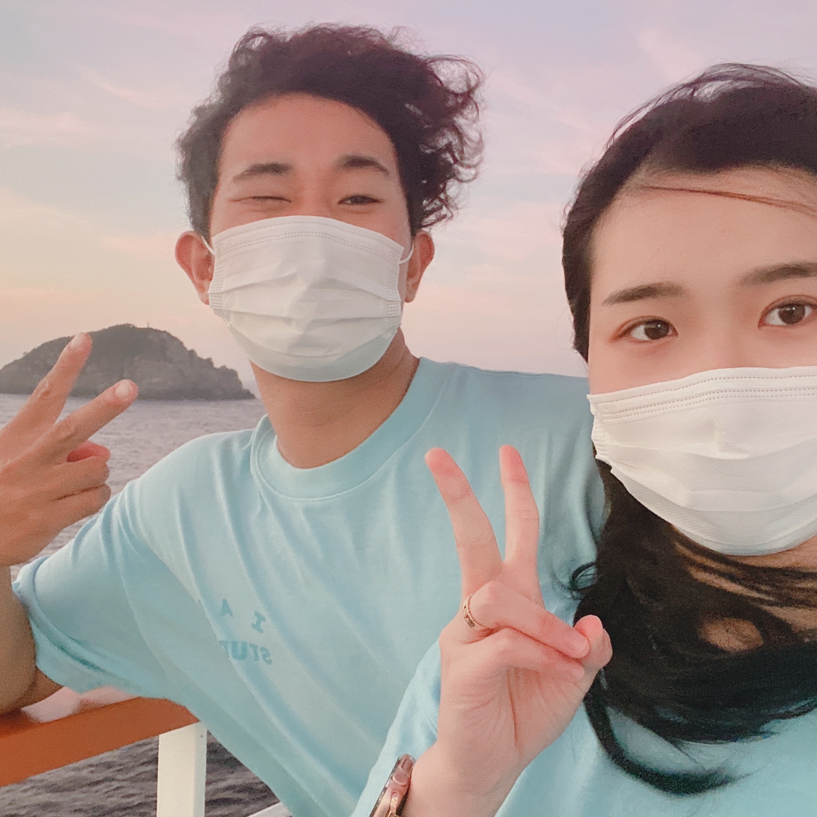 IAB Studio Pigment T-Shirt Cyan 착용 스타일