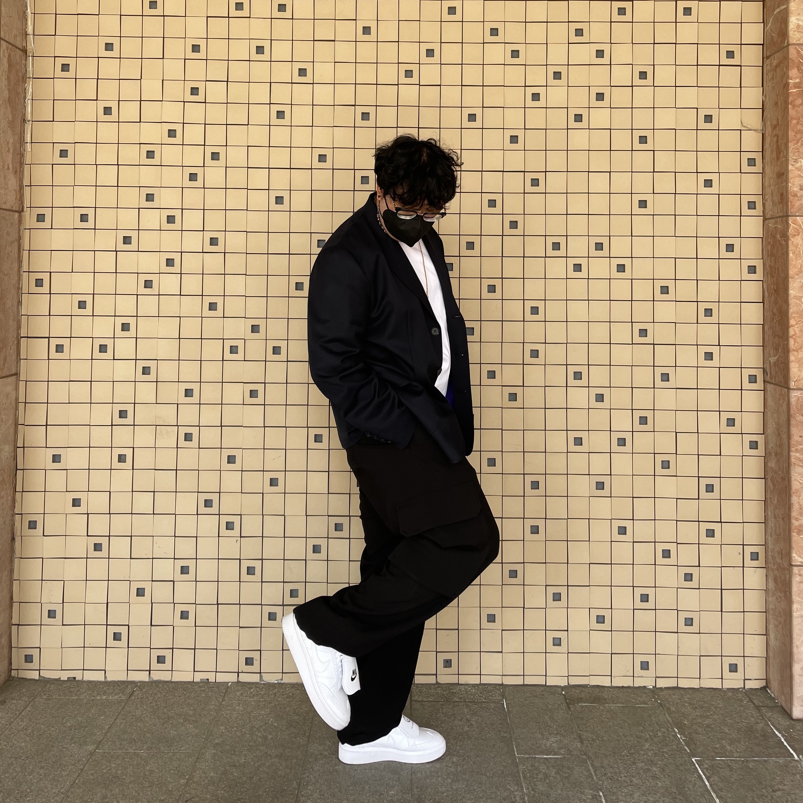 Nike x Peaceminusone Kwondo1 White 착용 스타일 - 1