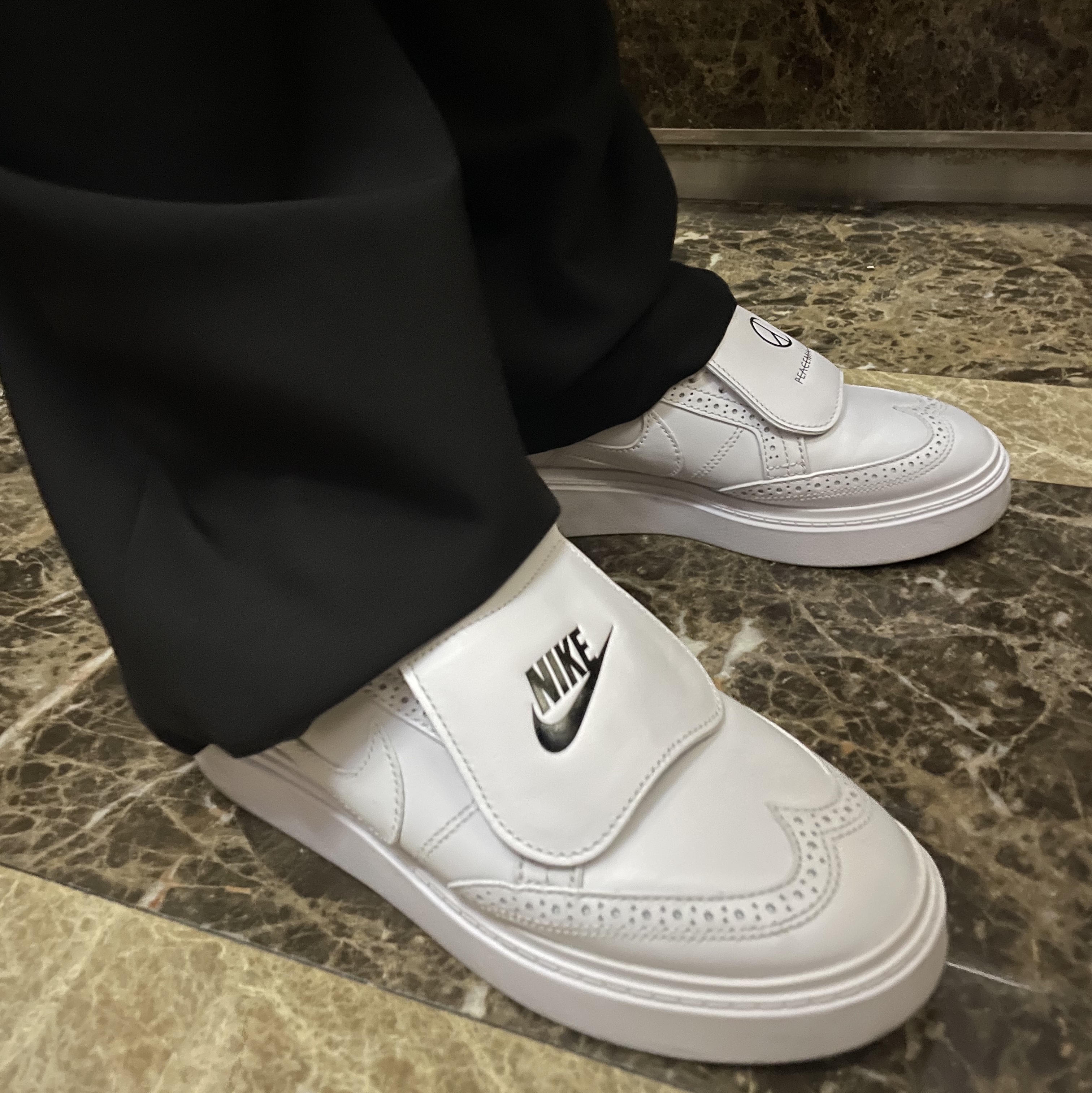 Nike x Peaceminusone Kwondo1 White 착용 스타일 - 5