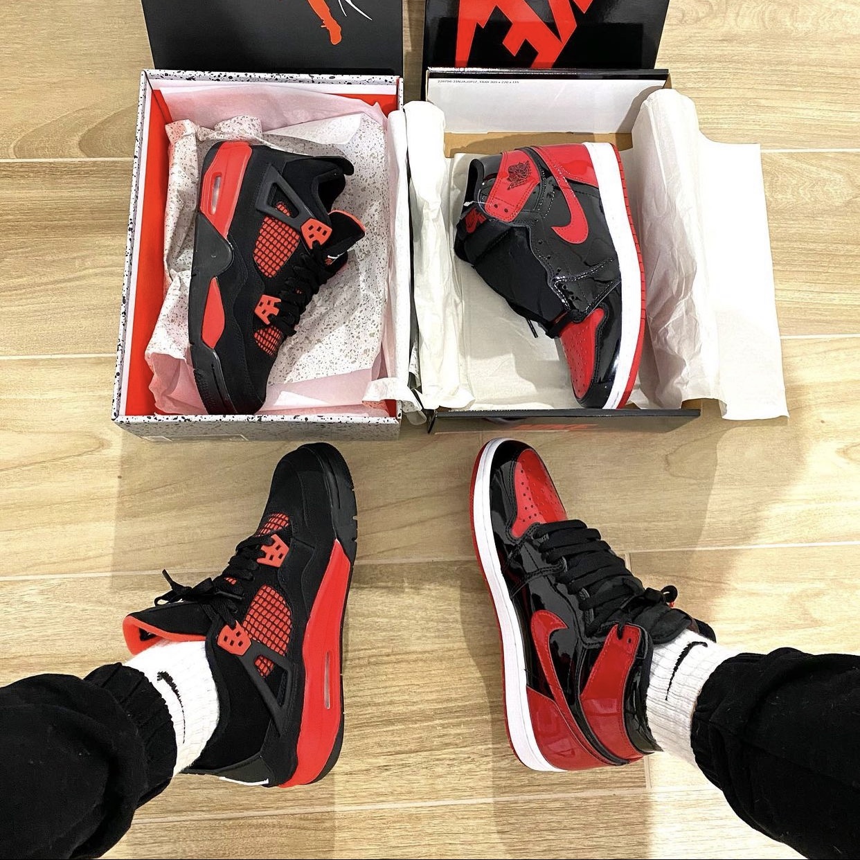 Jordan 1 Retro High OG Patent Bred 착용 스타일 - 5