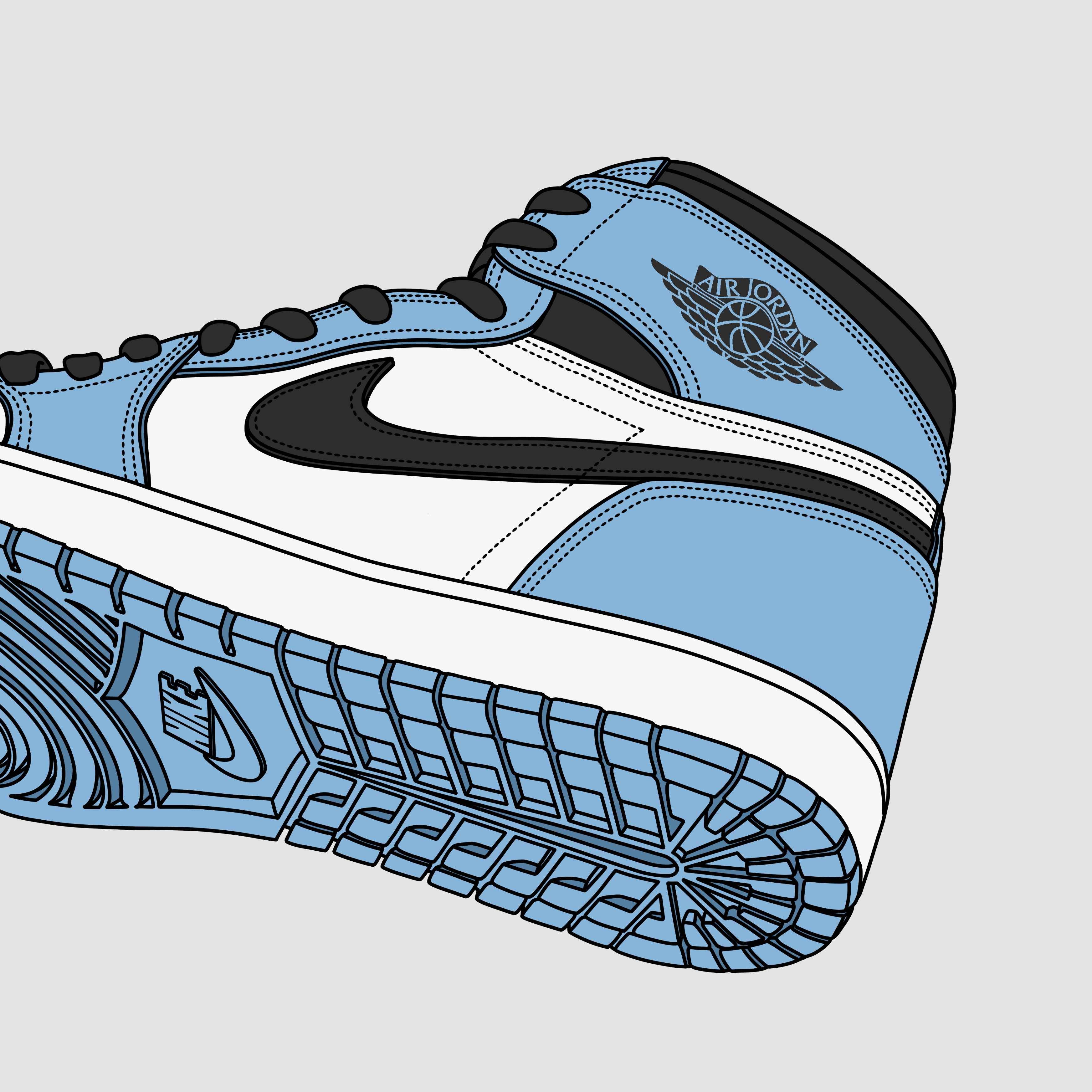 Jordan 1 Retro High OG University Blue 착용 스타일