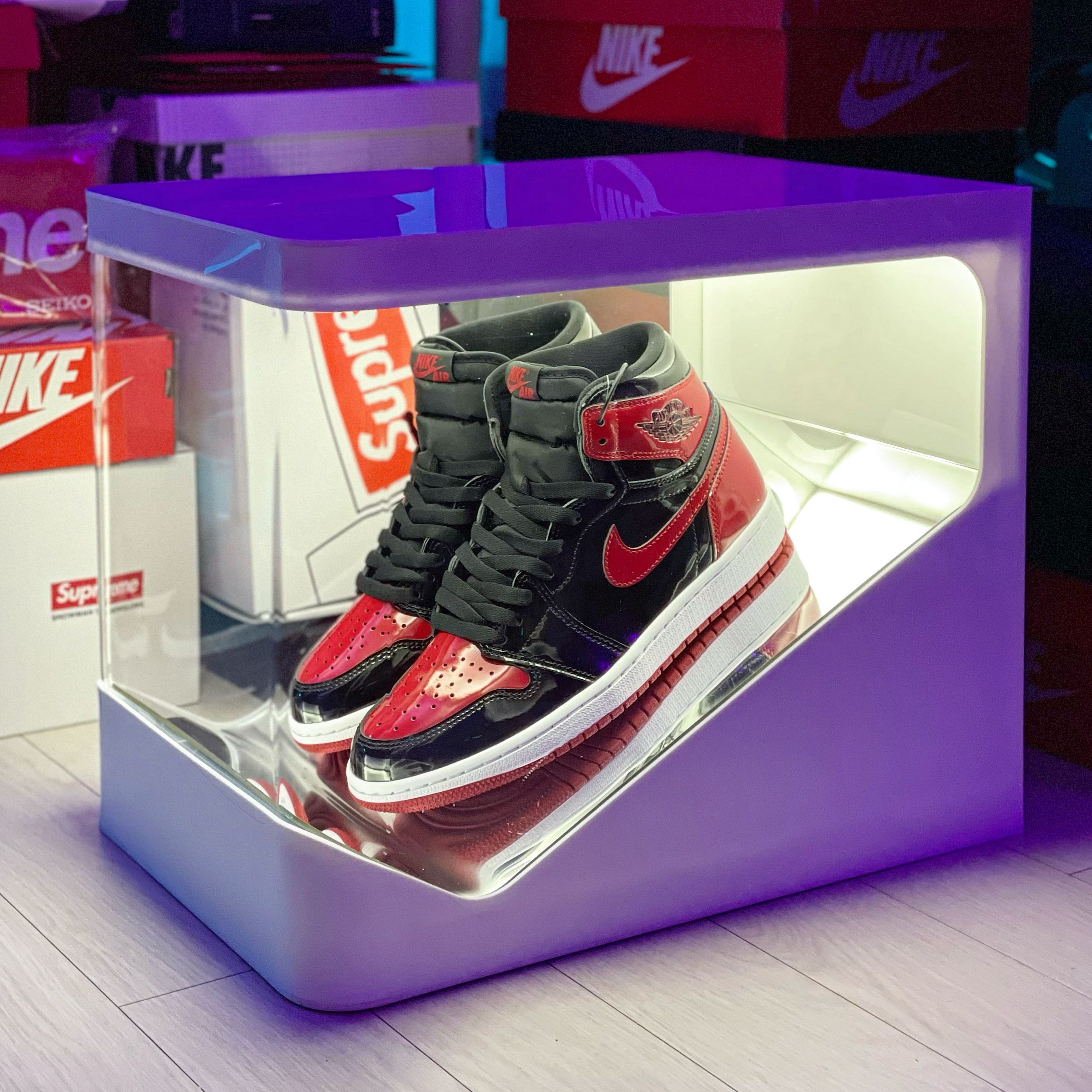 Jordan 1 Retro High OG Patent Bred 착용 스타일
