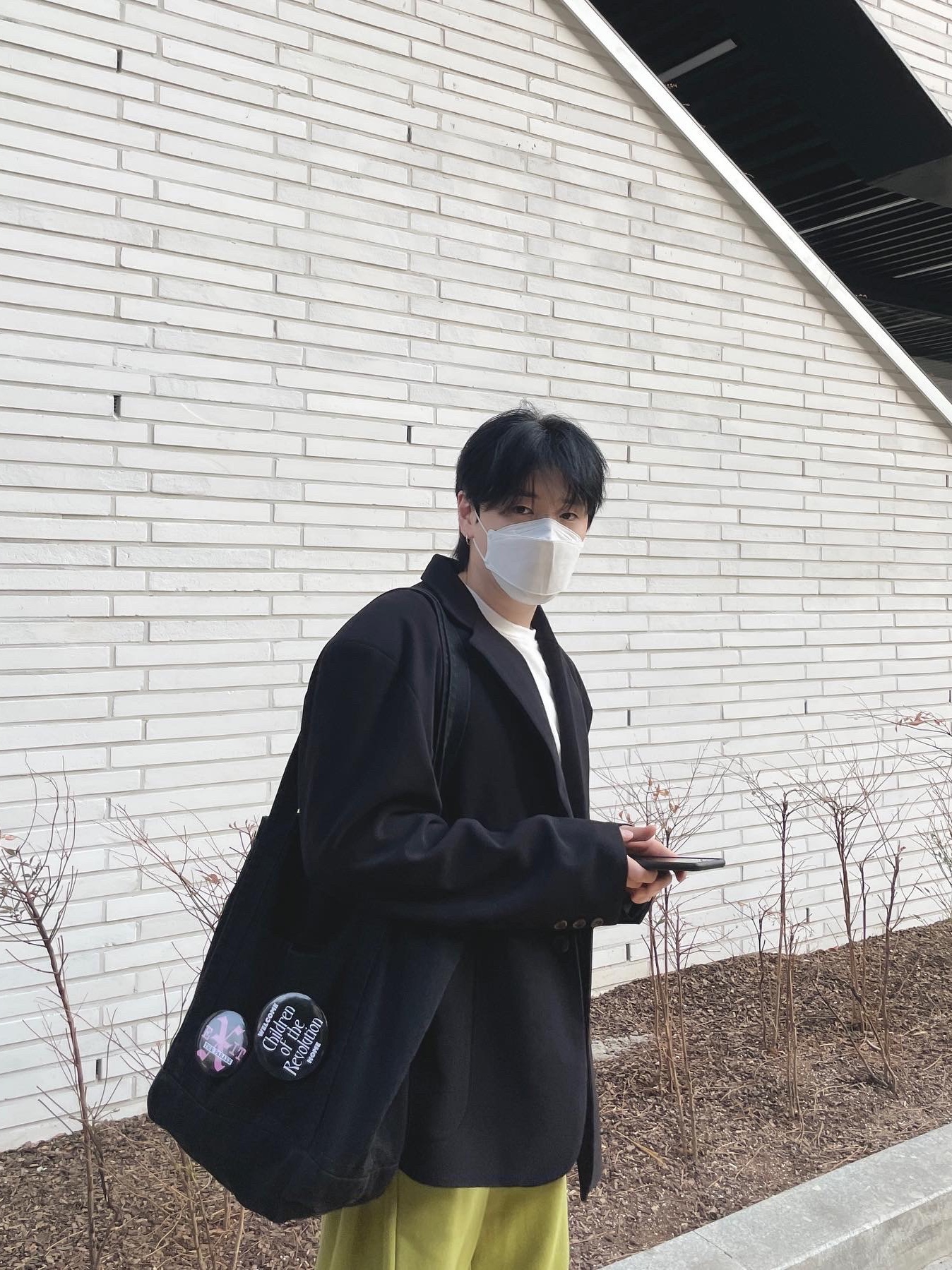 Nike x Comme des Garcons Homme Plus Air Force Mid White, Apple AirPods Max Lightning Silver (Korean Ver.) 착용 스타일 - 1