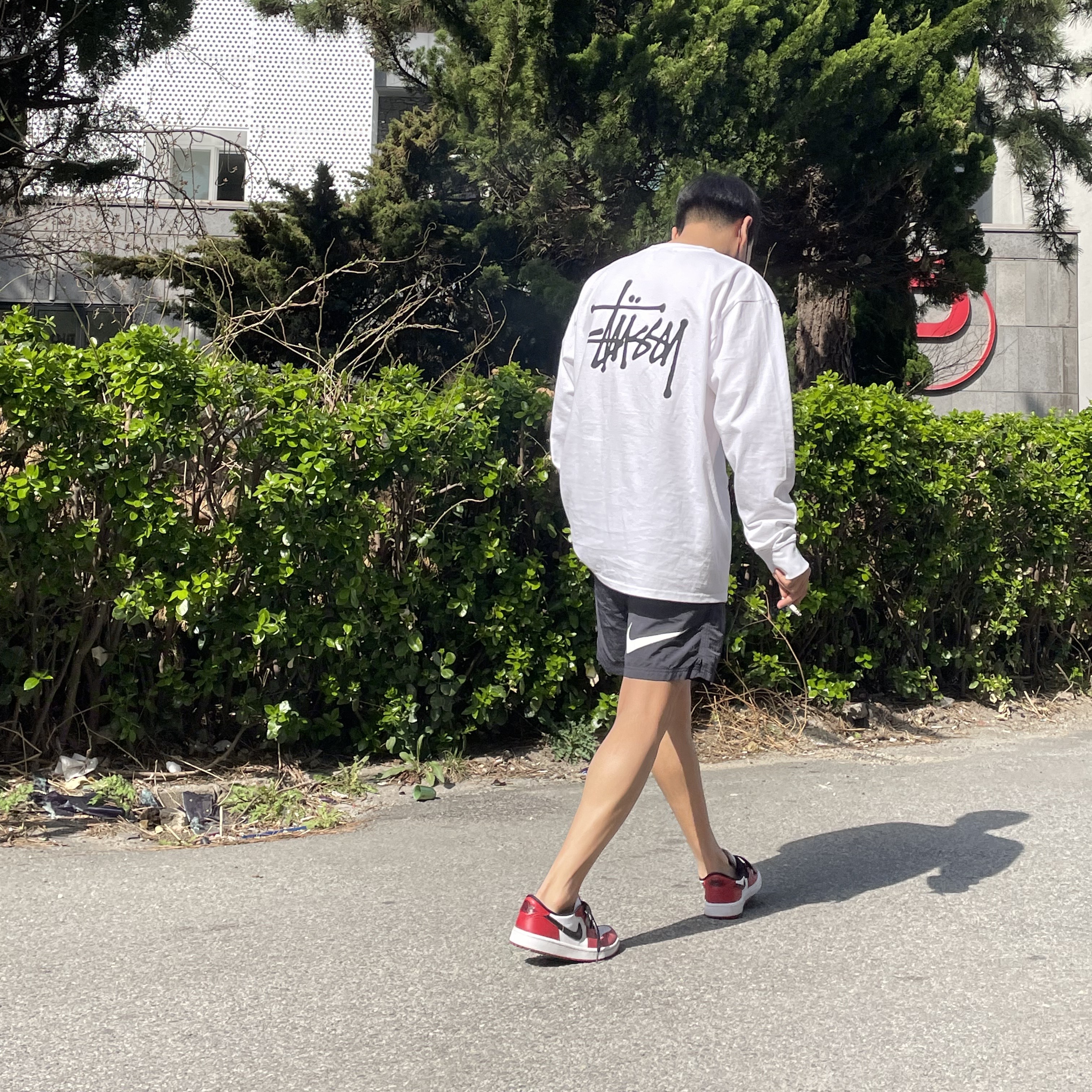 Jordan 1 Low Golf Chicago, Nike x Stussy Water Shorts Off Noir 착용 스타일